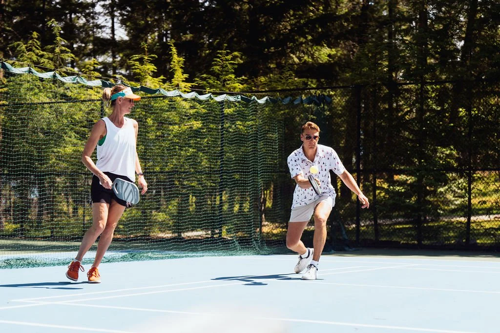 A pickleball match on the courts at The Retreat on Lake Pend Oreille in Sagle, Idaho