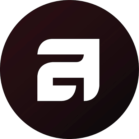 White stylized letter G logo centered inside a dark circular background