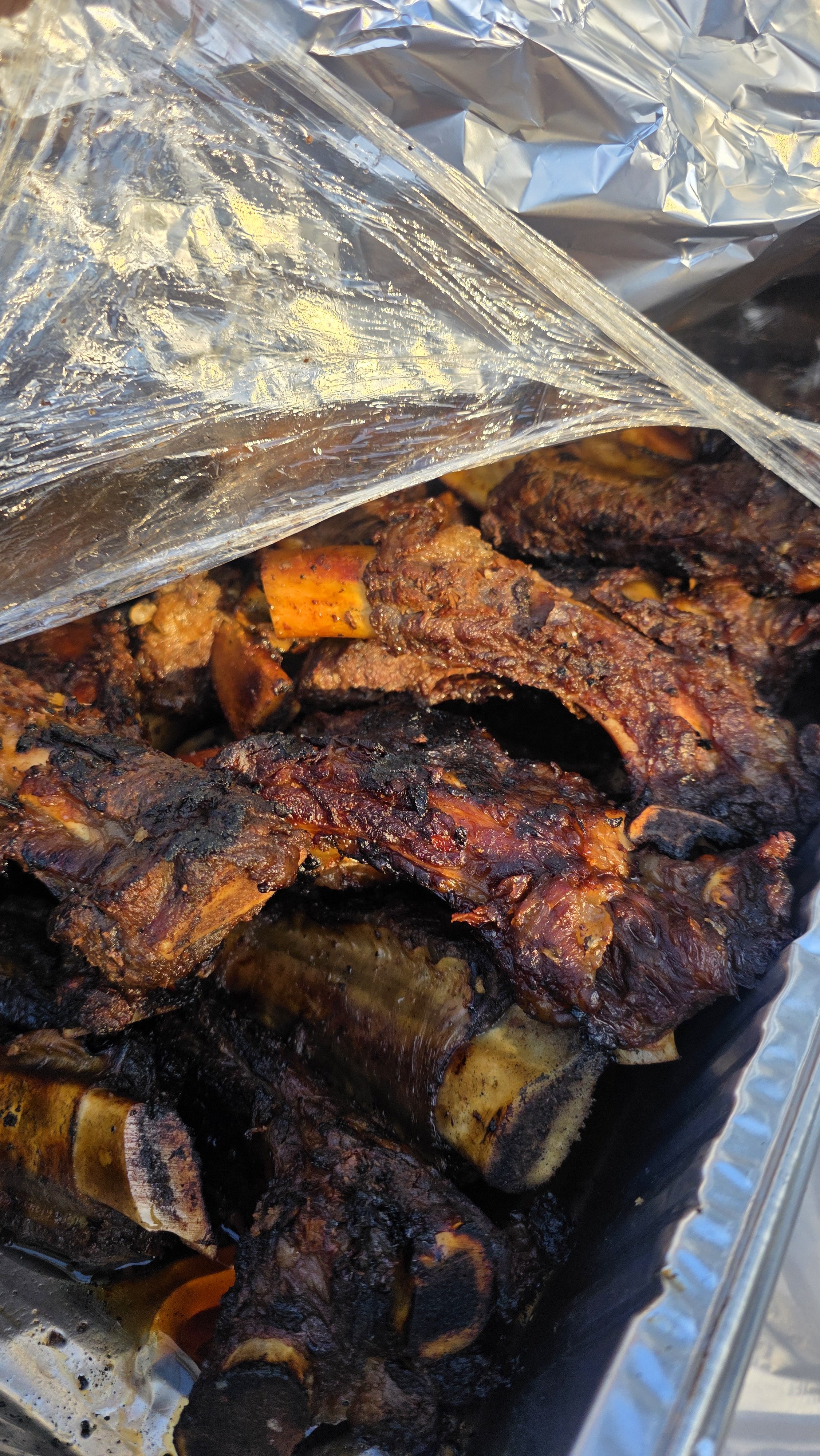 Grilled teriyaki bbq beef ribs