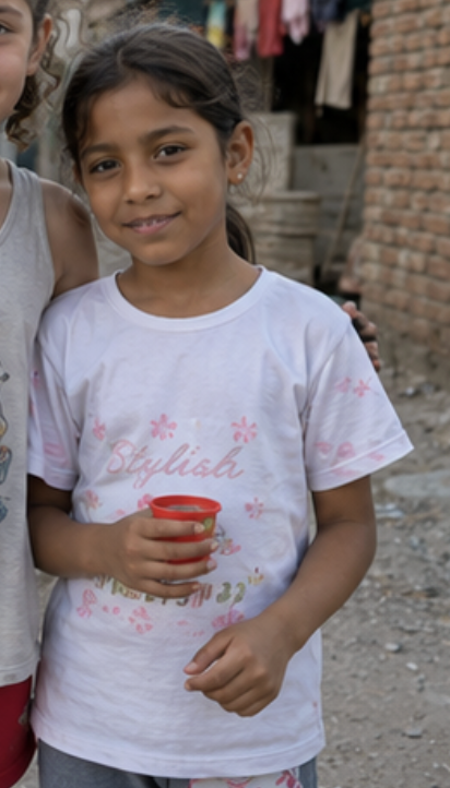 Young mexican girl holding drink