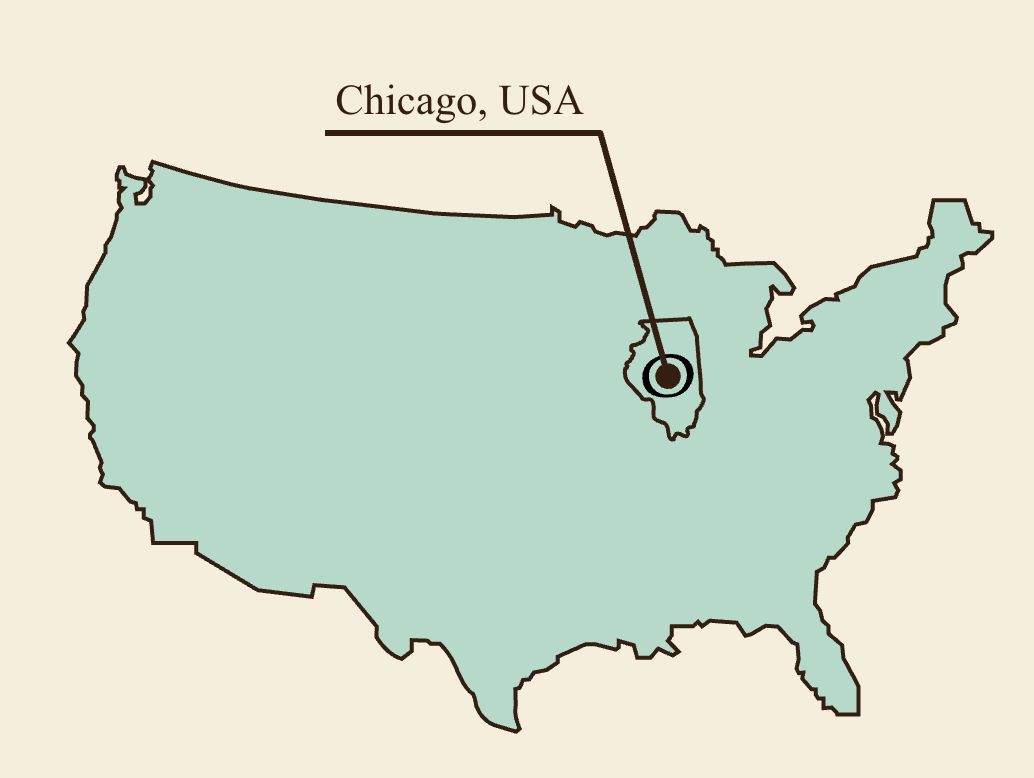 Chicago on USA Map