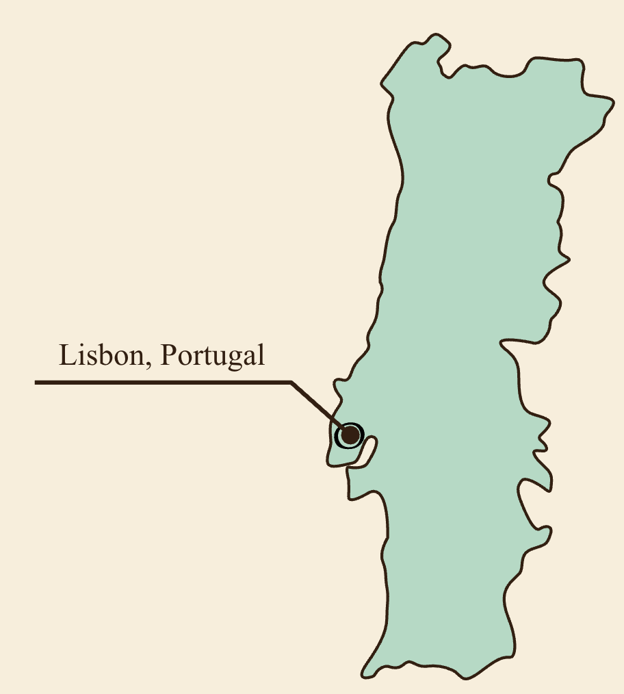 Lisbon on Portugal Map