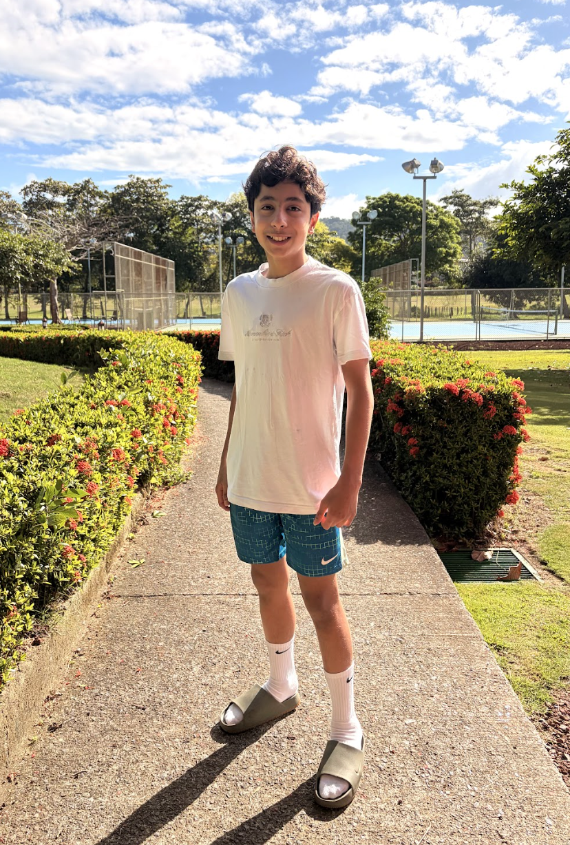Teenage boy in shorts and t-shirt