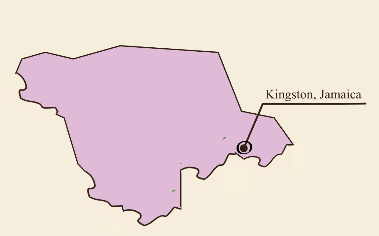 Kingston on Jamaica Map