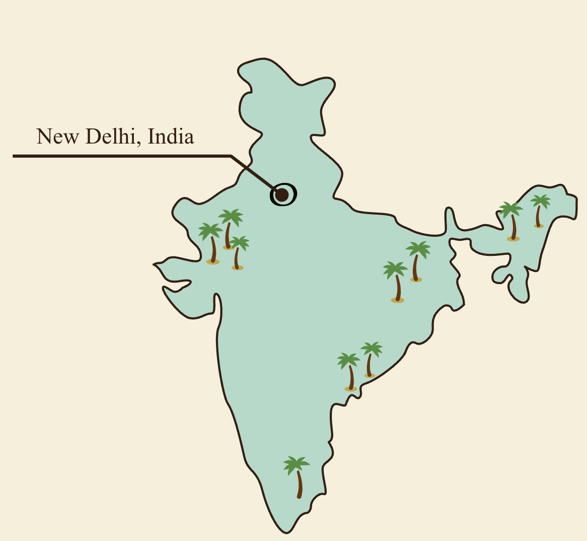 New Delhi on India Map