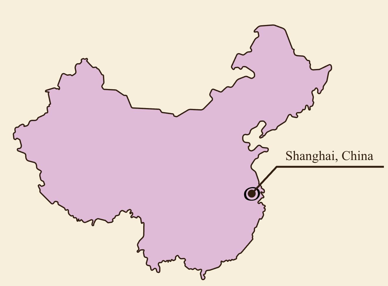 Shanghai on China Map