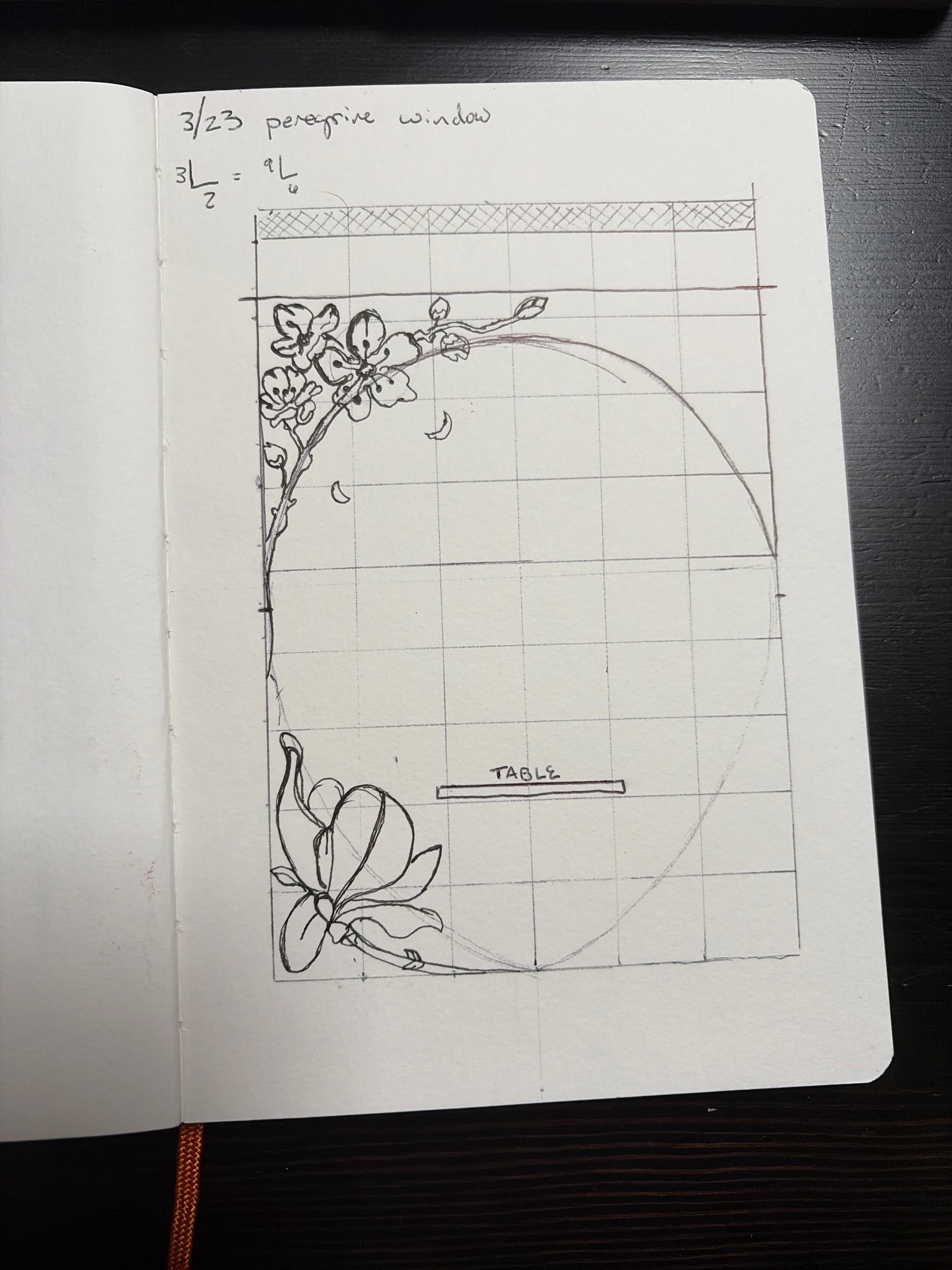 Window concept notebook sketch