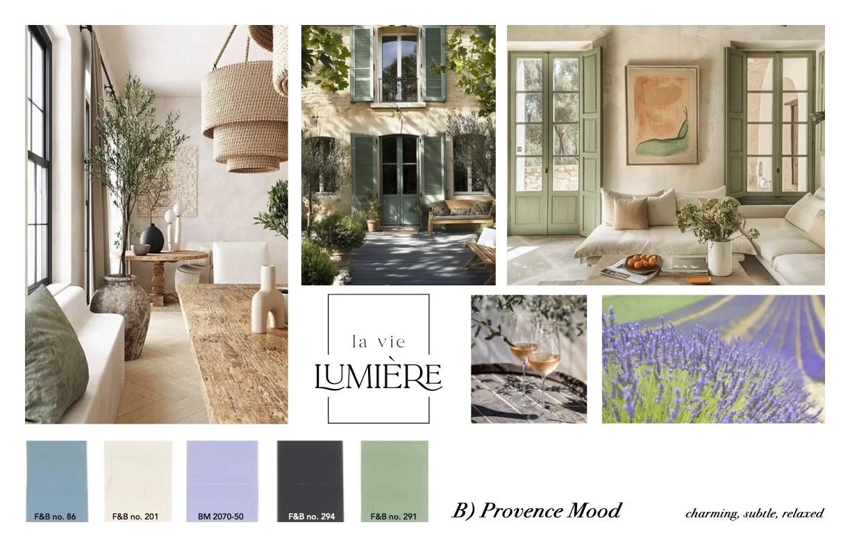 The Provence design package interior palette