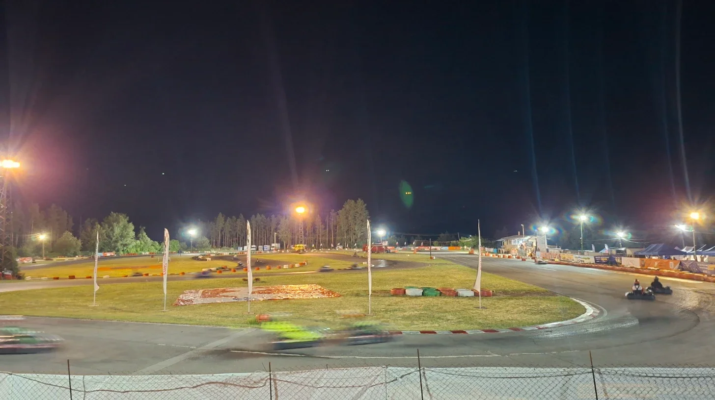 Night racing during the EKO 25h Race of Bulgaria at Karting Track Pautalia.