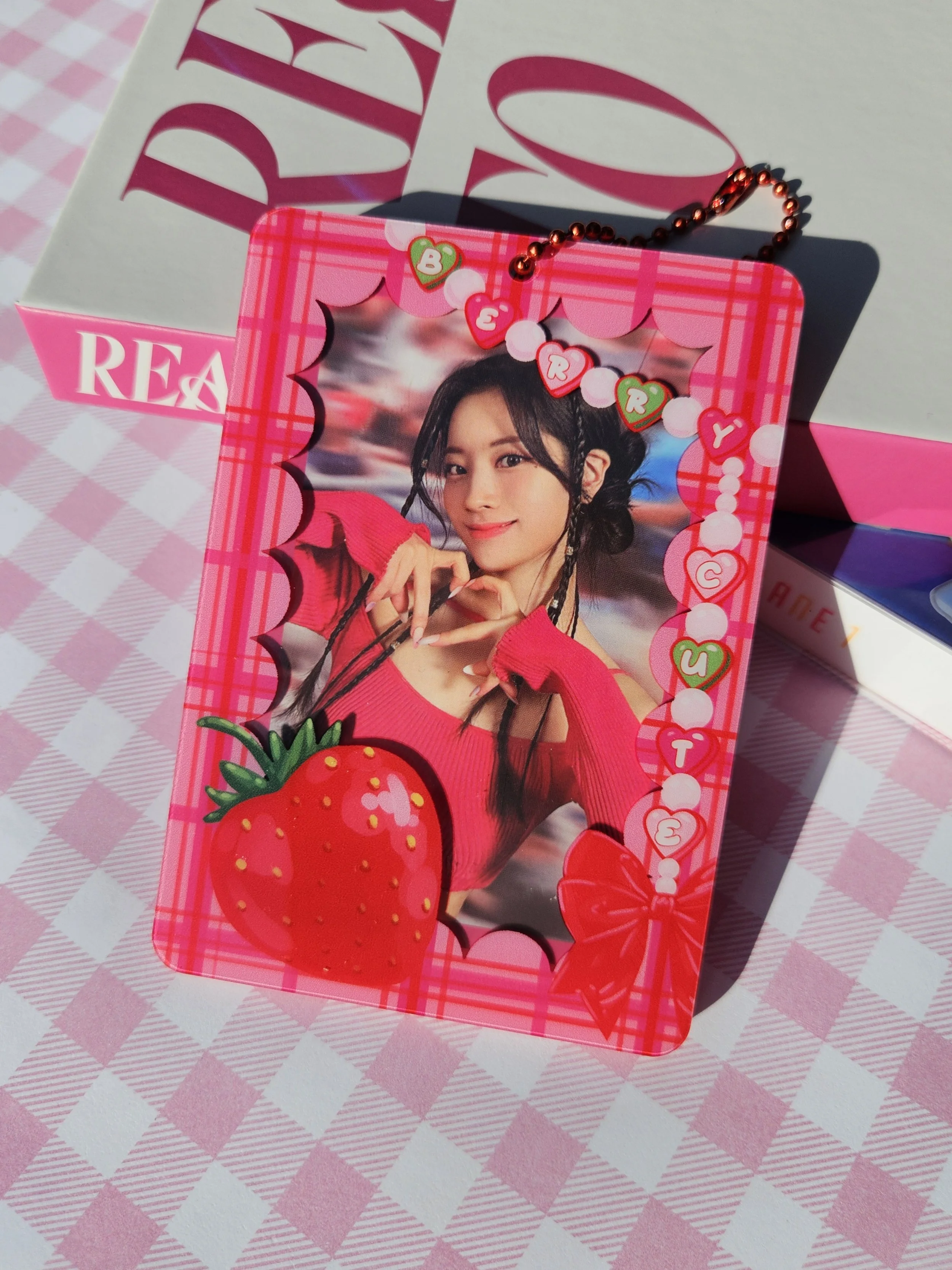 My Bias is Berry Cute Photocard Holder Keychain