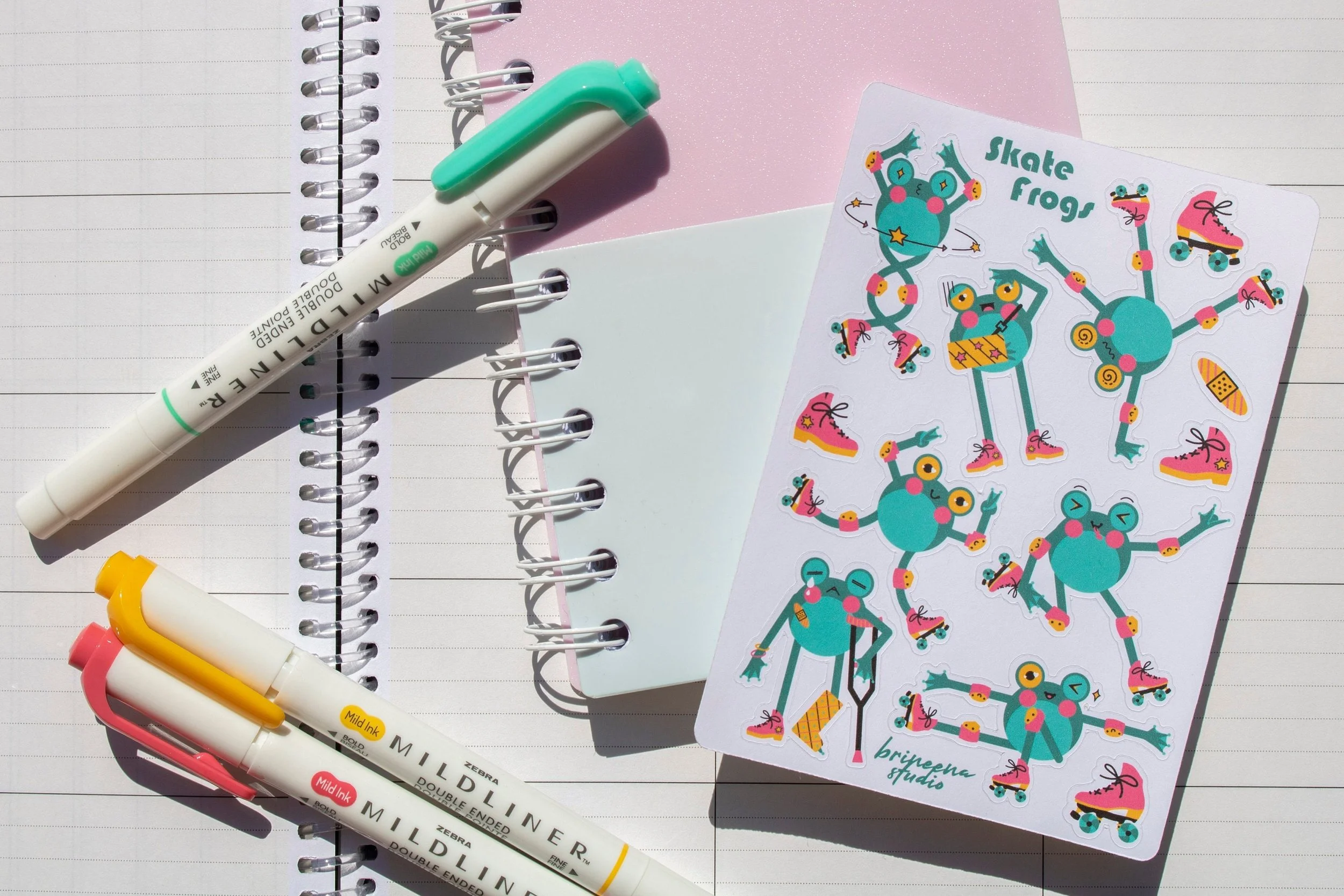 Skate Frog Stationary Sticker Sheet