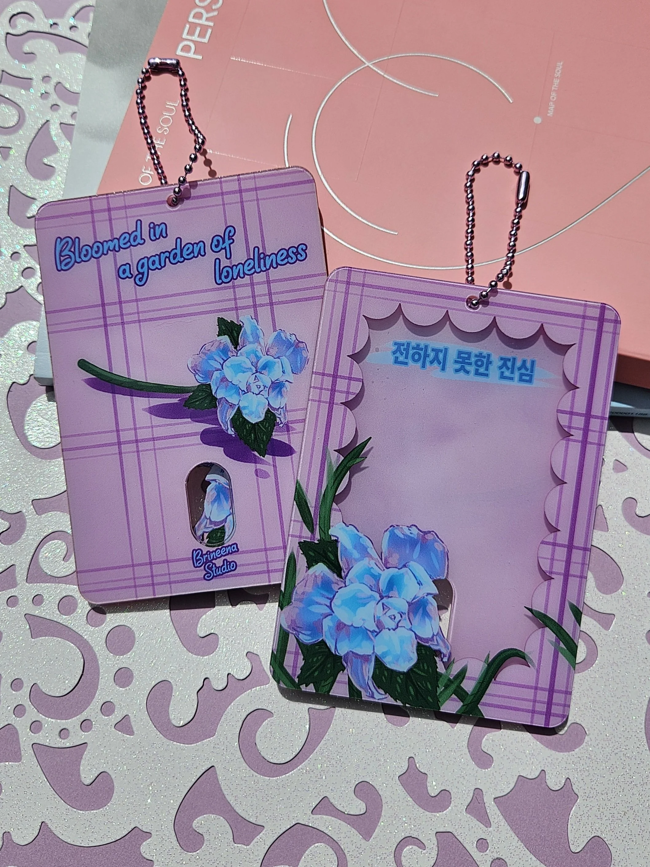 Flower Photocard Holder Keychain