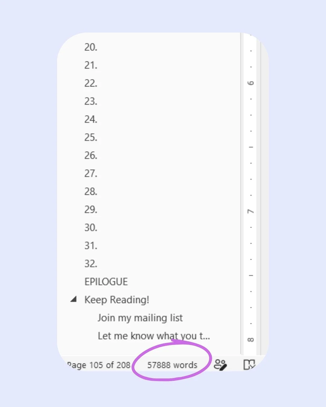 Finally finished the draft I've been working on for book 2 in the This Love series! This Love is CRIMINAL will be out soon. 

My favorite part is always when I hit the 50,000 word mark. From there, I know I'm SO CLOSE to the editing phase since these