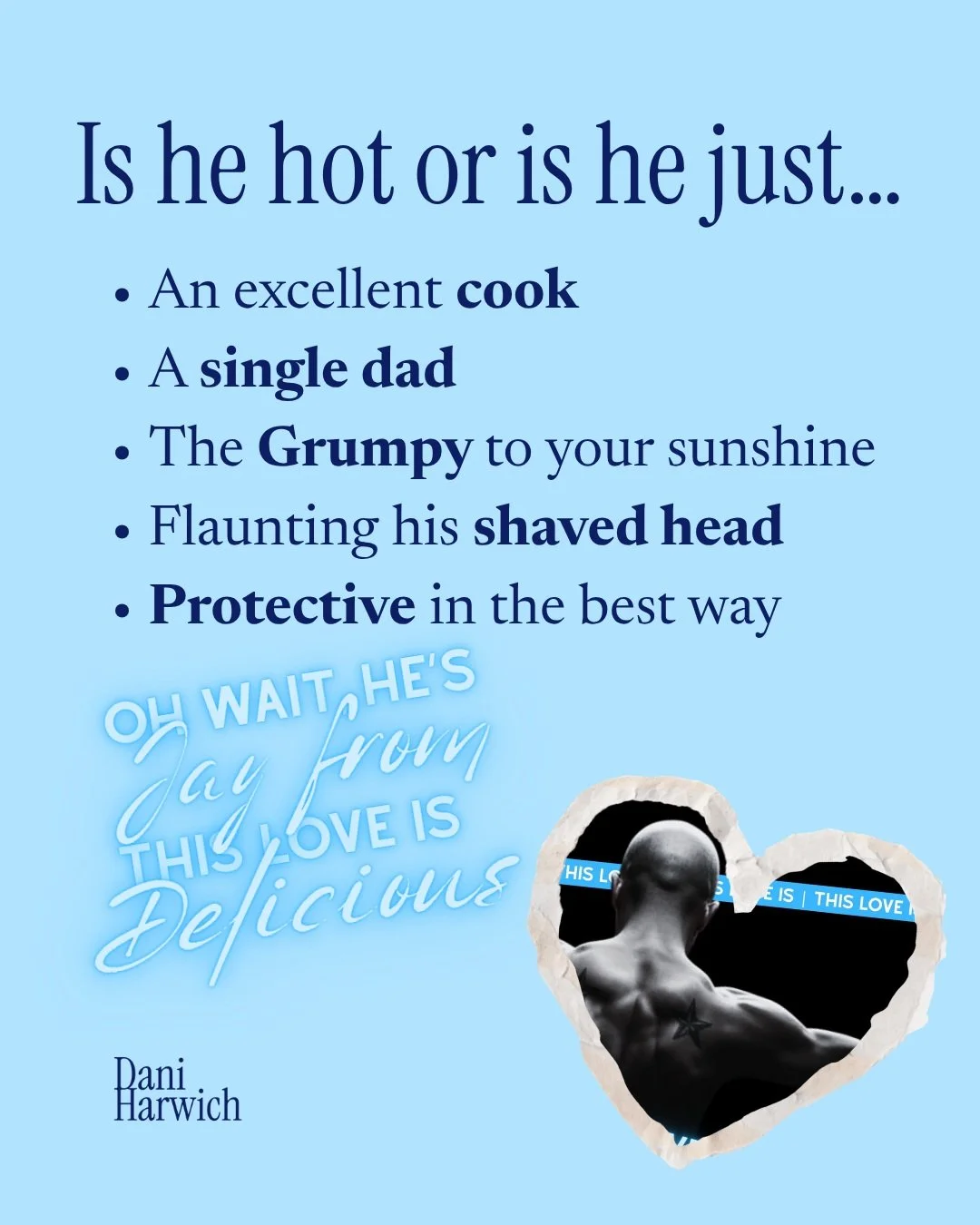 He's definitely hot, though 😂🔥

Can't wait to share Jay and Eve's story in This Love is DELICIOUS, coming next month! Jay was a fan favorite from the start, and their story has been such a joy to write. 

#indieauthor #bookstagram