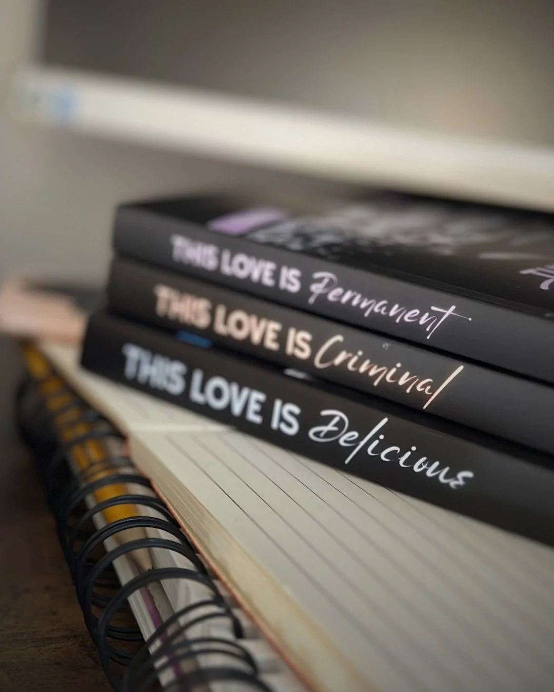 Can you guess which color Book 4 in my This Love series is going to be? 🤔

Only one month until Casey and Dean's story is out! 👀

💜1 | This Love is PERMANENT
writer x tattoo artist, fresh starts, cozy coastal town

🧡2 | This Love is CRIMINAL
bake