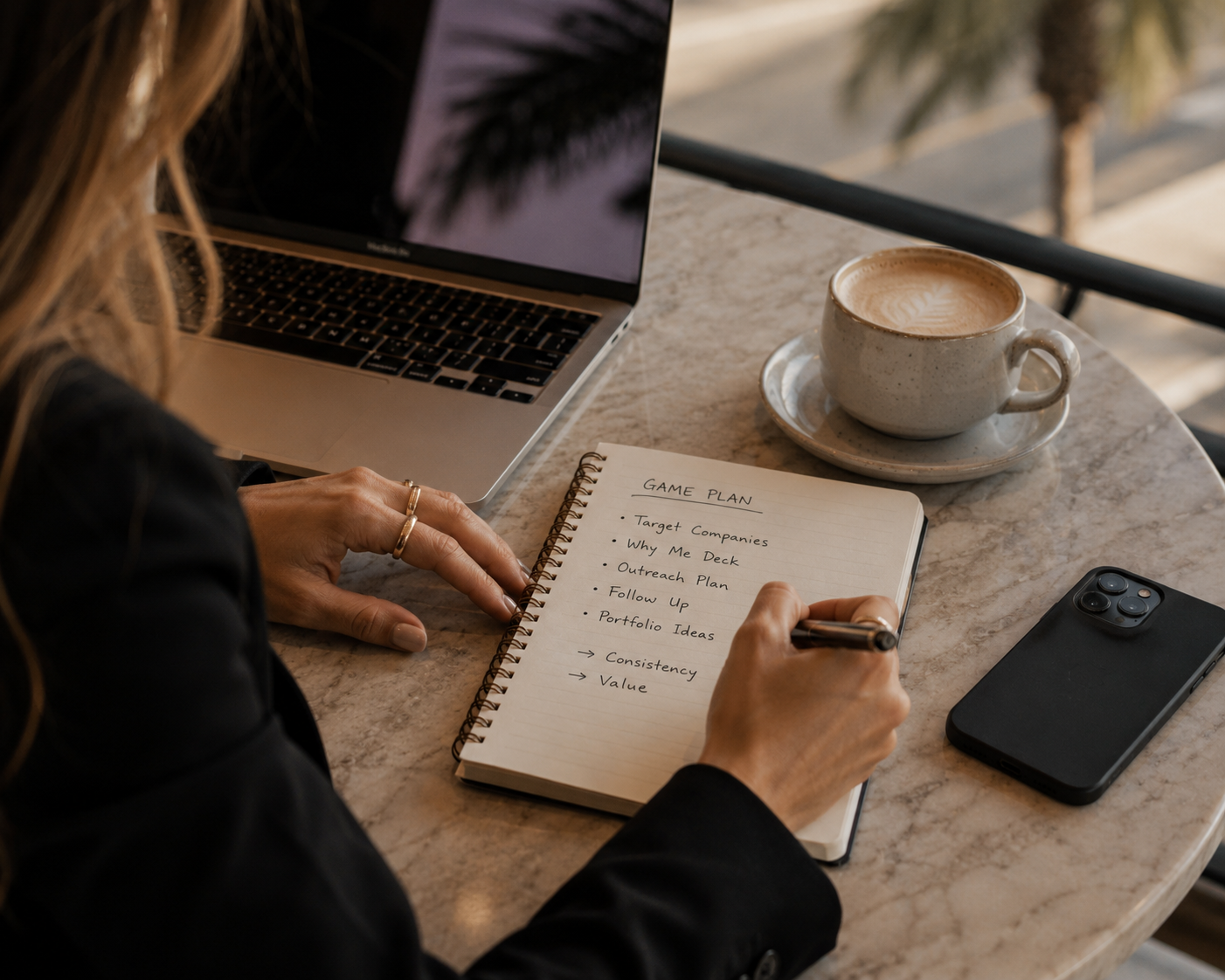 Woman writing a to do list that involves the Hired in 3 Weeks framework