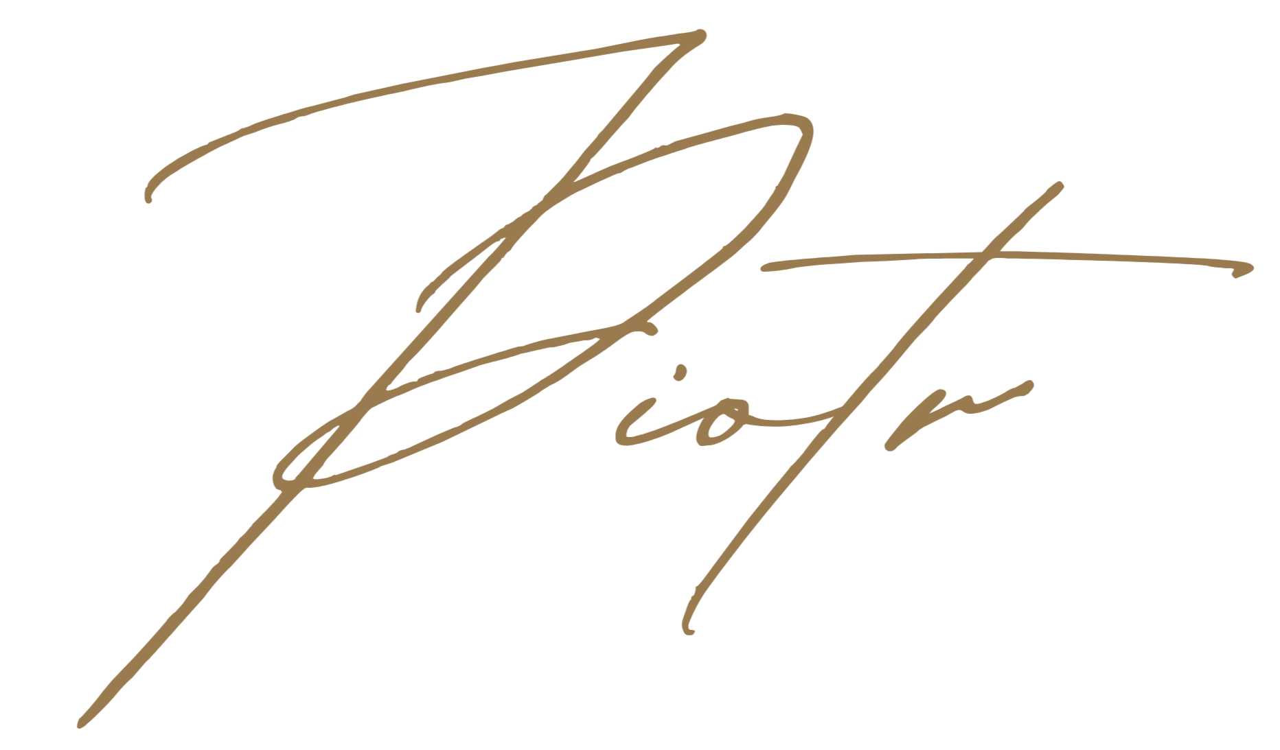 Elegant gold script spelling 'Eliot' on a black background.