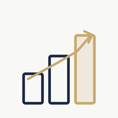 bar graph that is increasing