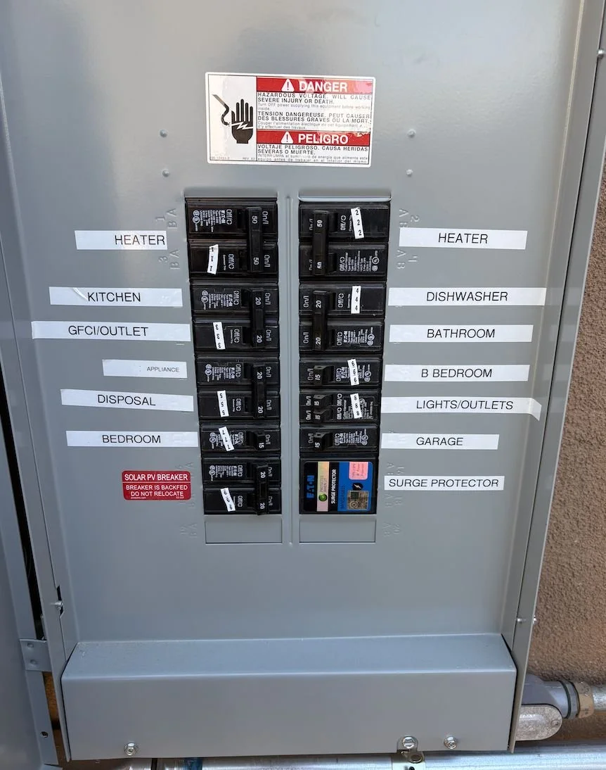 Labeled electrical panel ready for a home sale