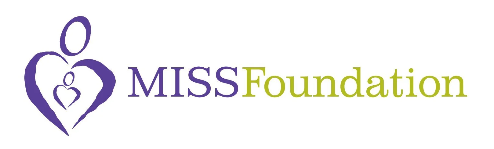 MISS Foundation logo with a stylized heart and figures in purple and green text.
