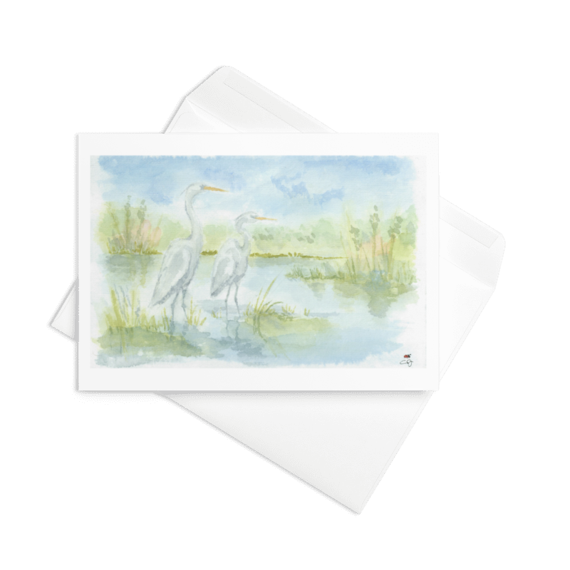 Egrets - Greeting Card
