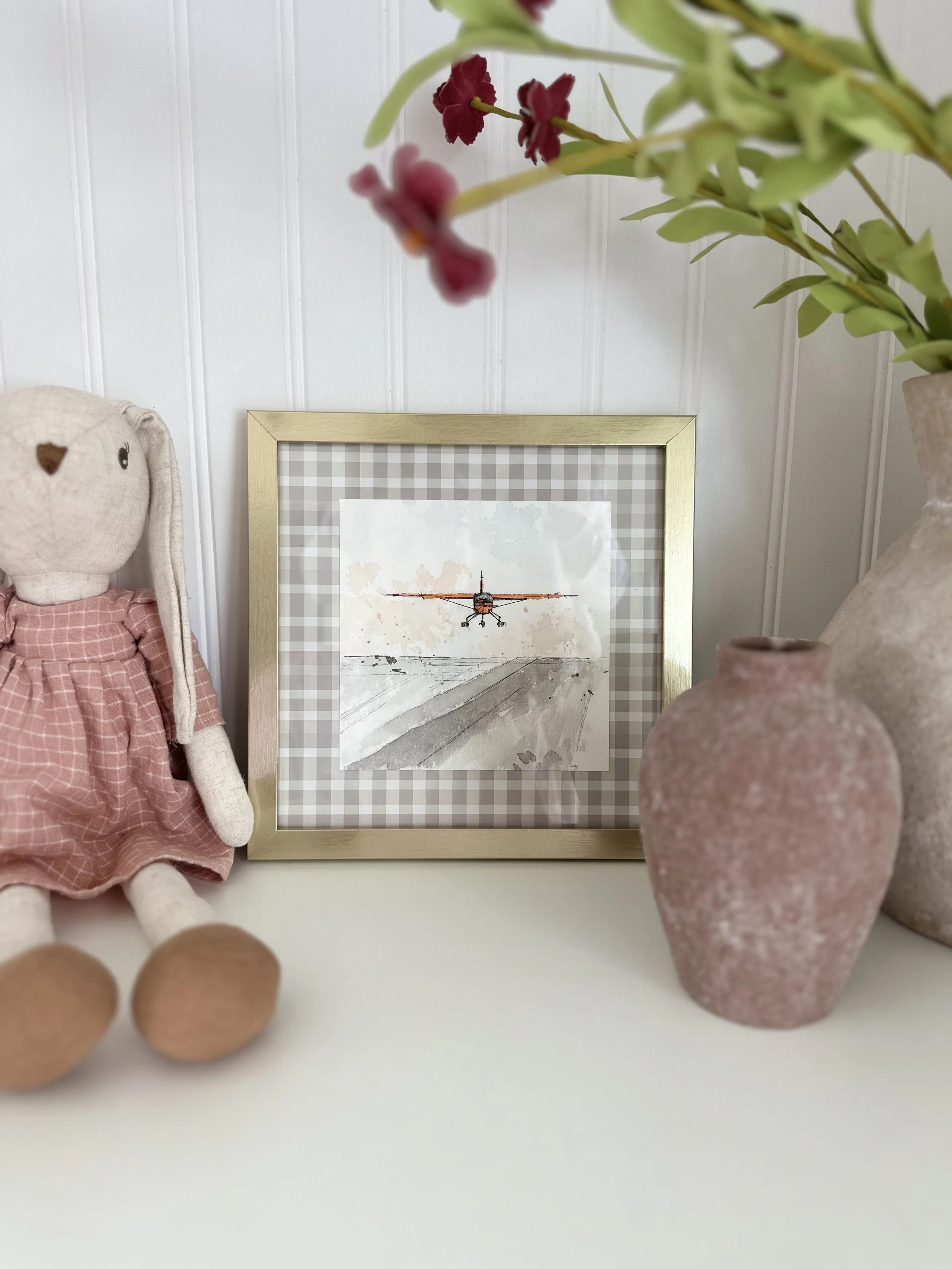 Watching Airplanes - Framed Original