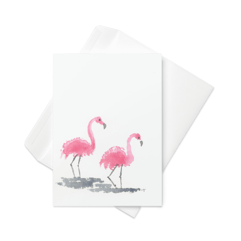 Flamingo Waltz - Greeting Card