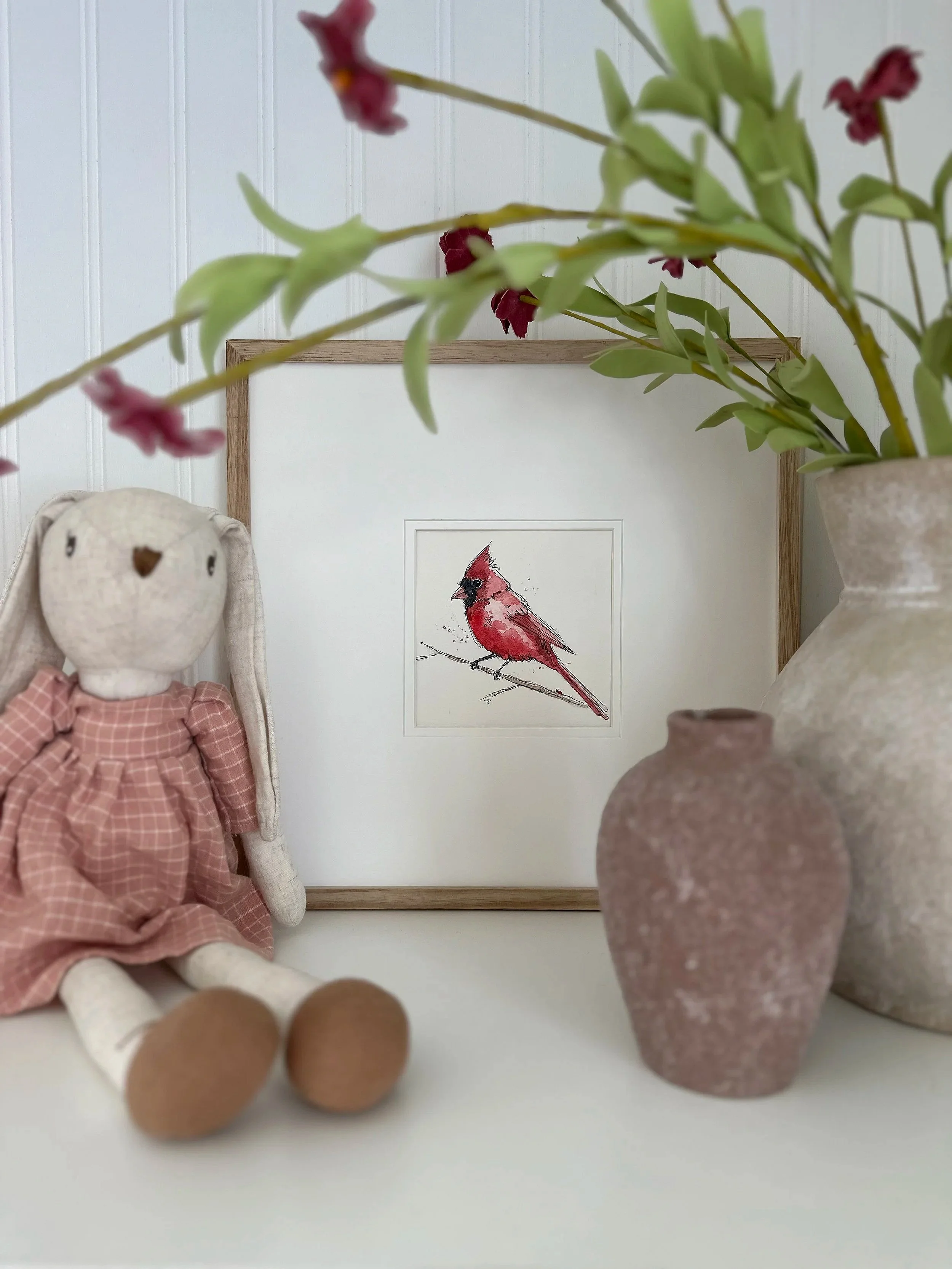 Flash of Red - Framed Original