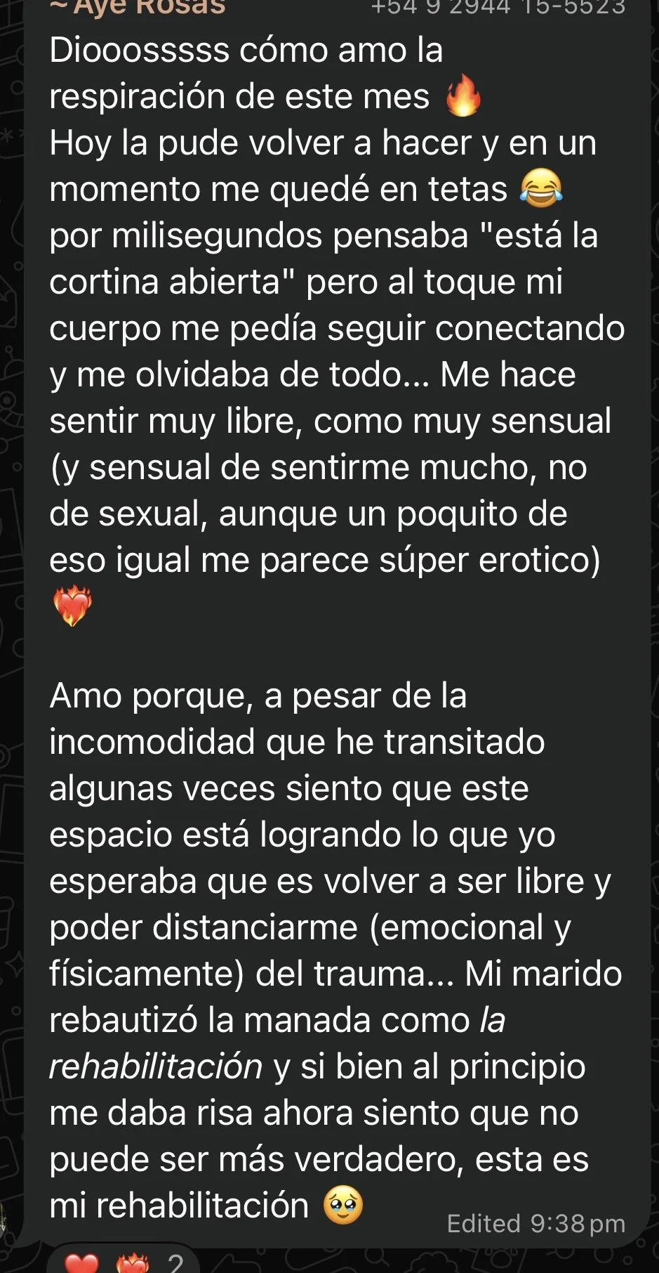 Testimonio WhatsApp