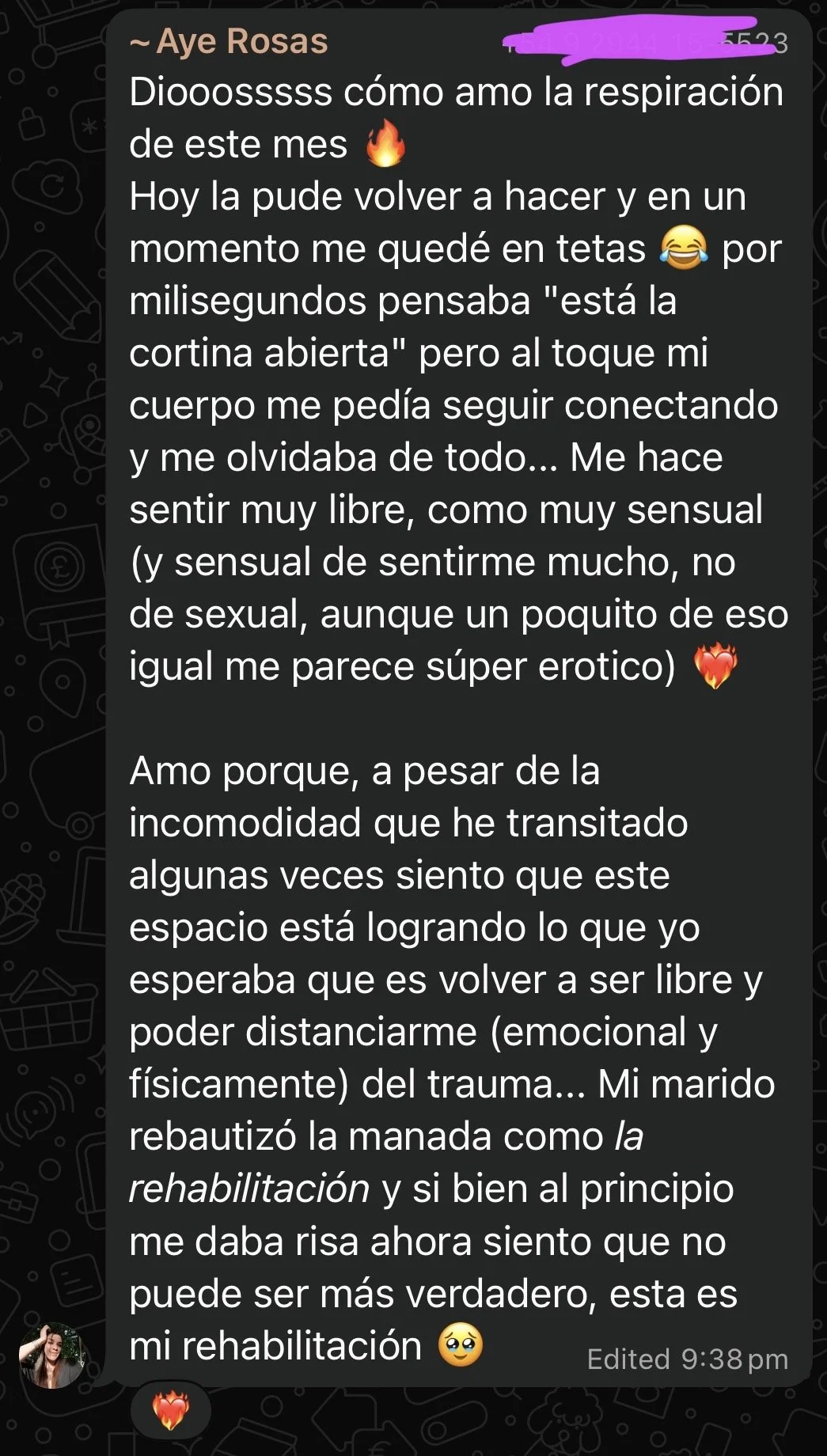 Testimonio WhatsApp