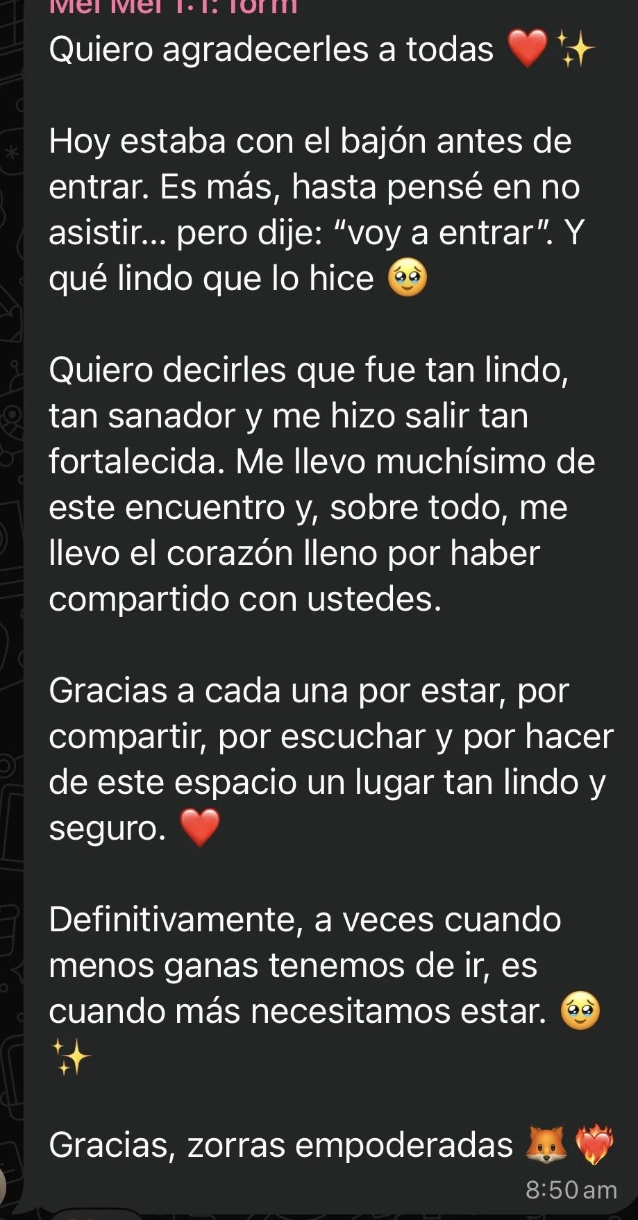 Testimonio WhatsApp