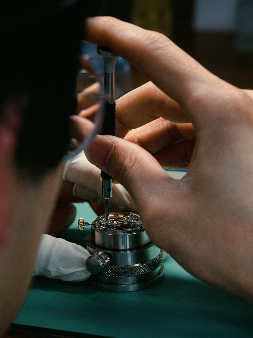 Original watch service photograph from the Meridian workshop