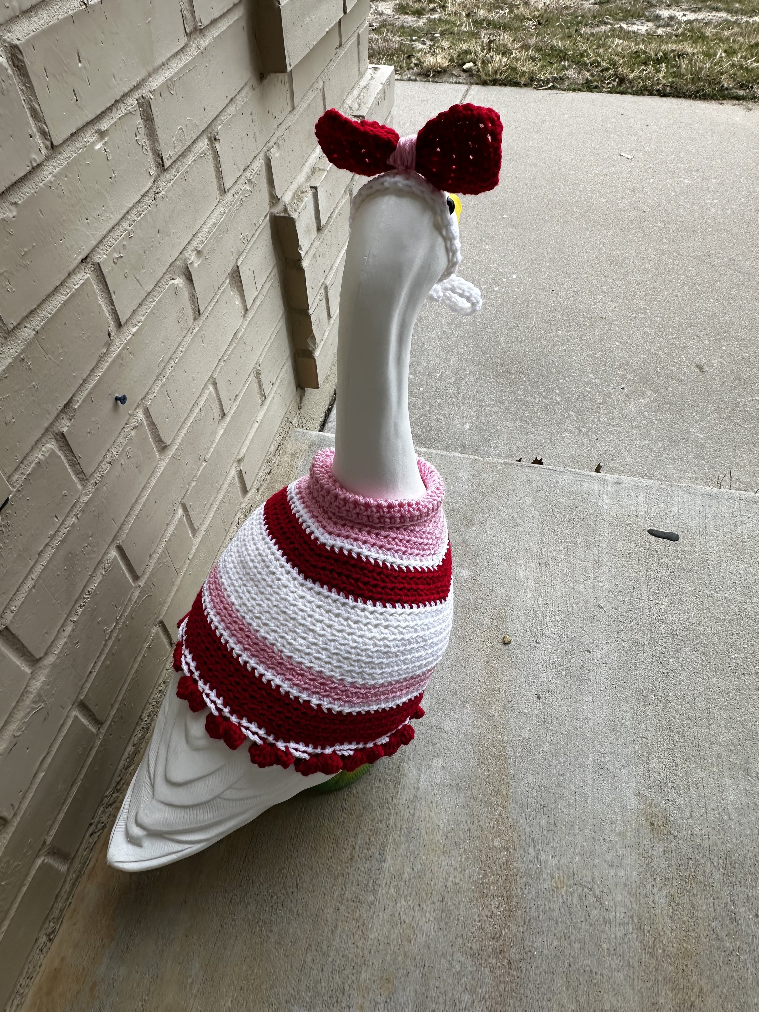 crochet dress and headband goose outfit.jpg