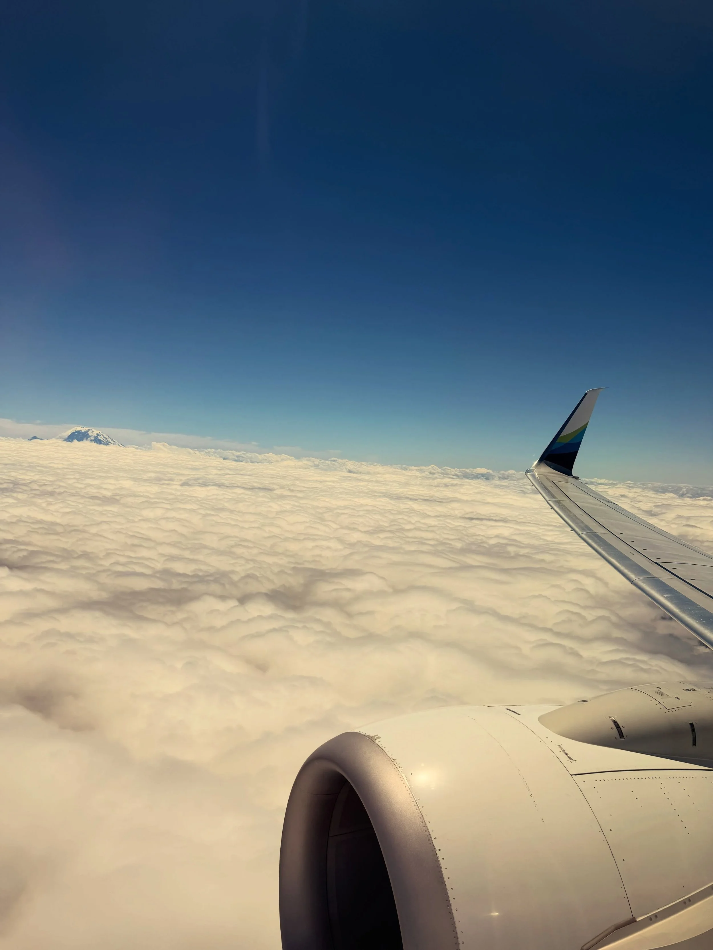 Head in the clouds.
