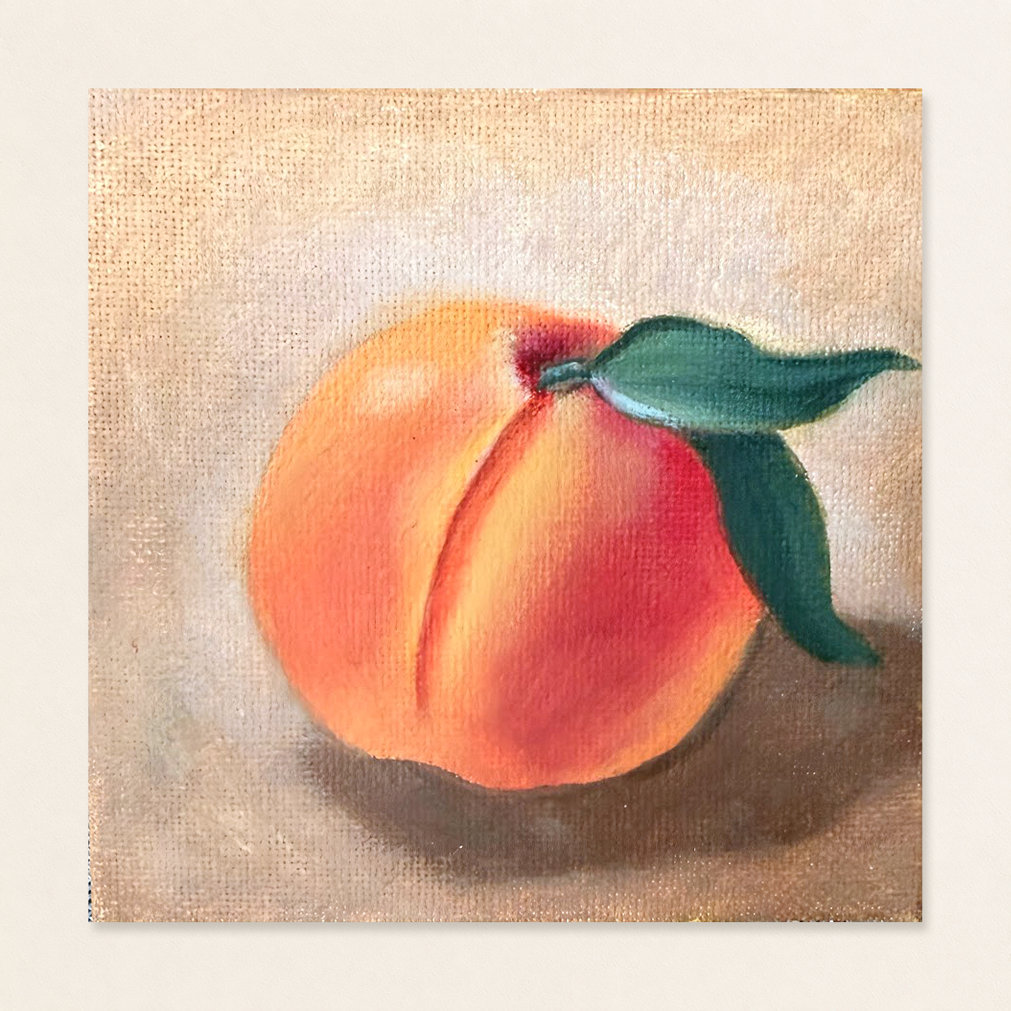 Peach Mini Still Life Painting
