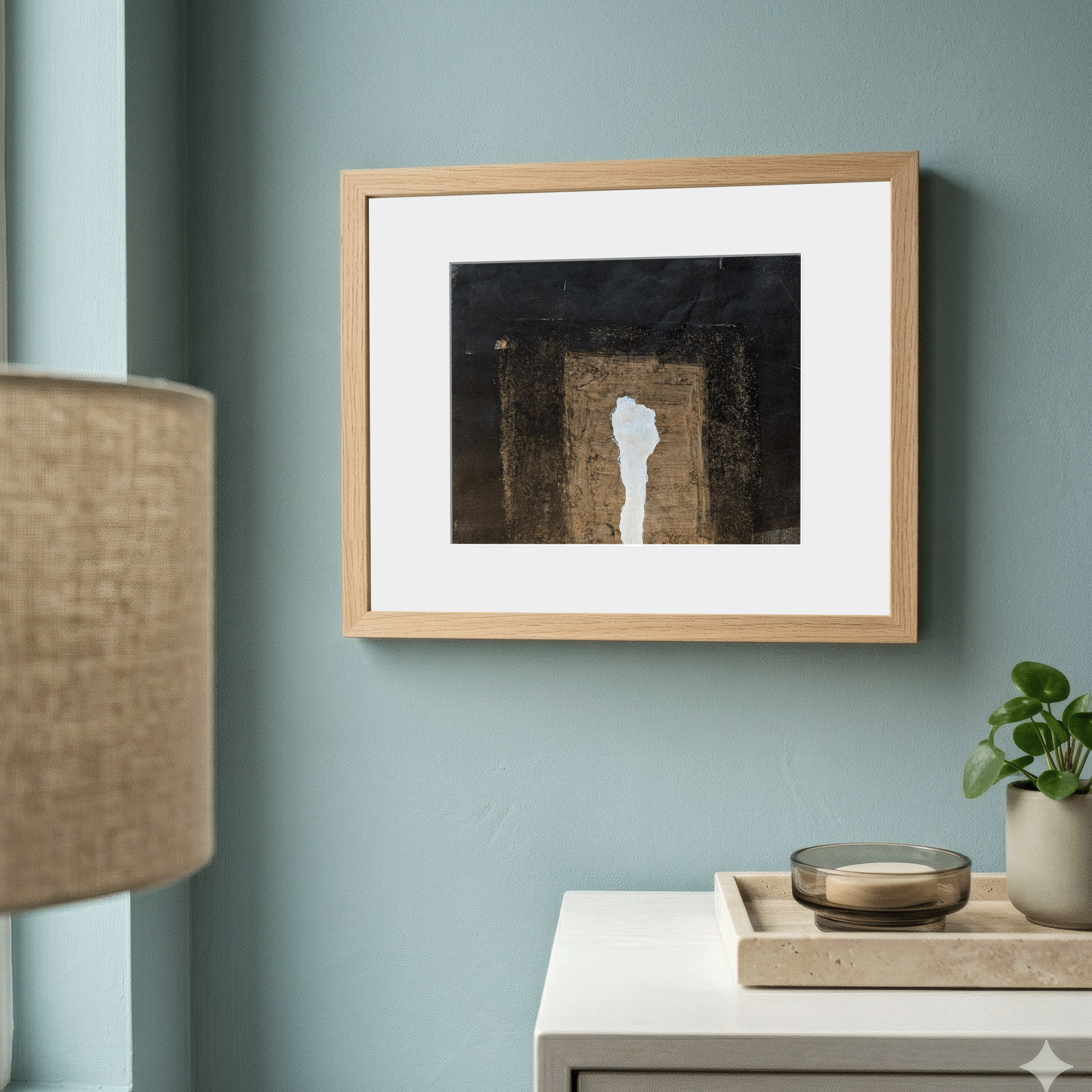Trace No. 08 shown framed in a room mockup for scale and styling reference