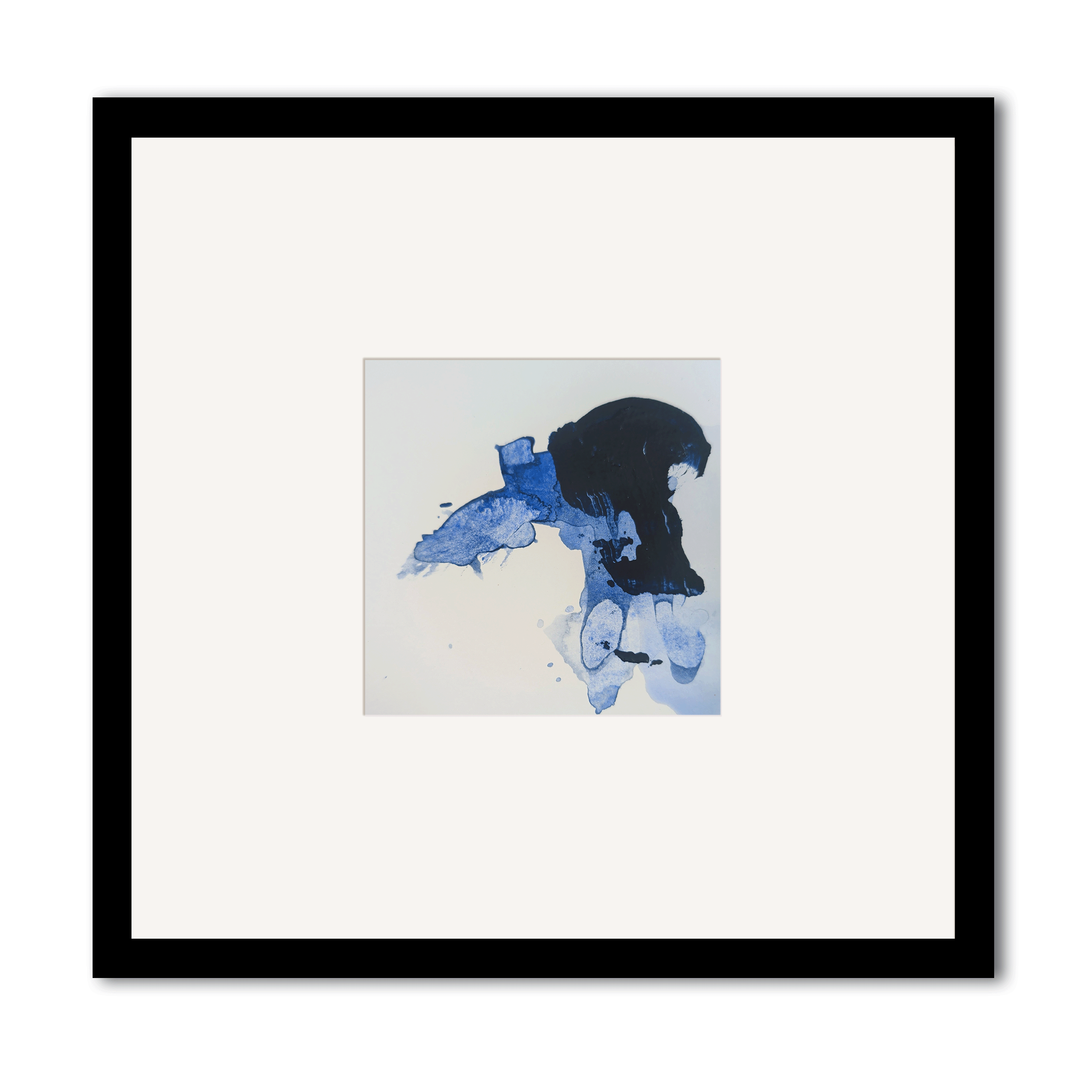 Mini Original Abstract Painting Surface Ash Indigo No. 03