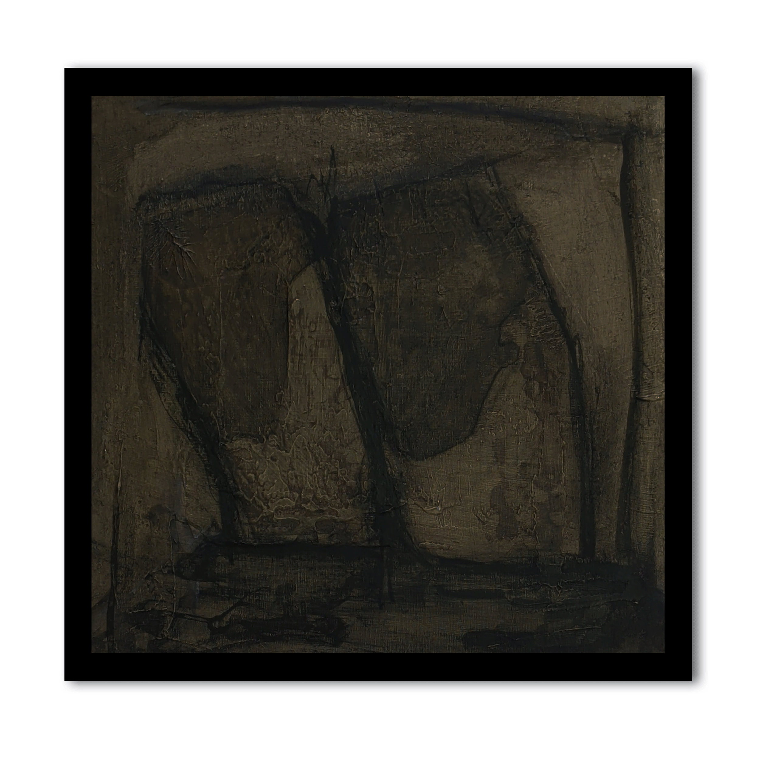 8x8 Framed Abstract Painting Dark Measure No. 04