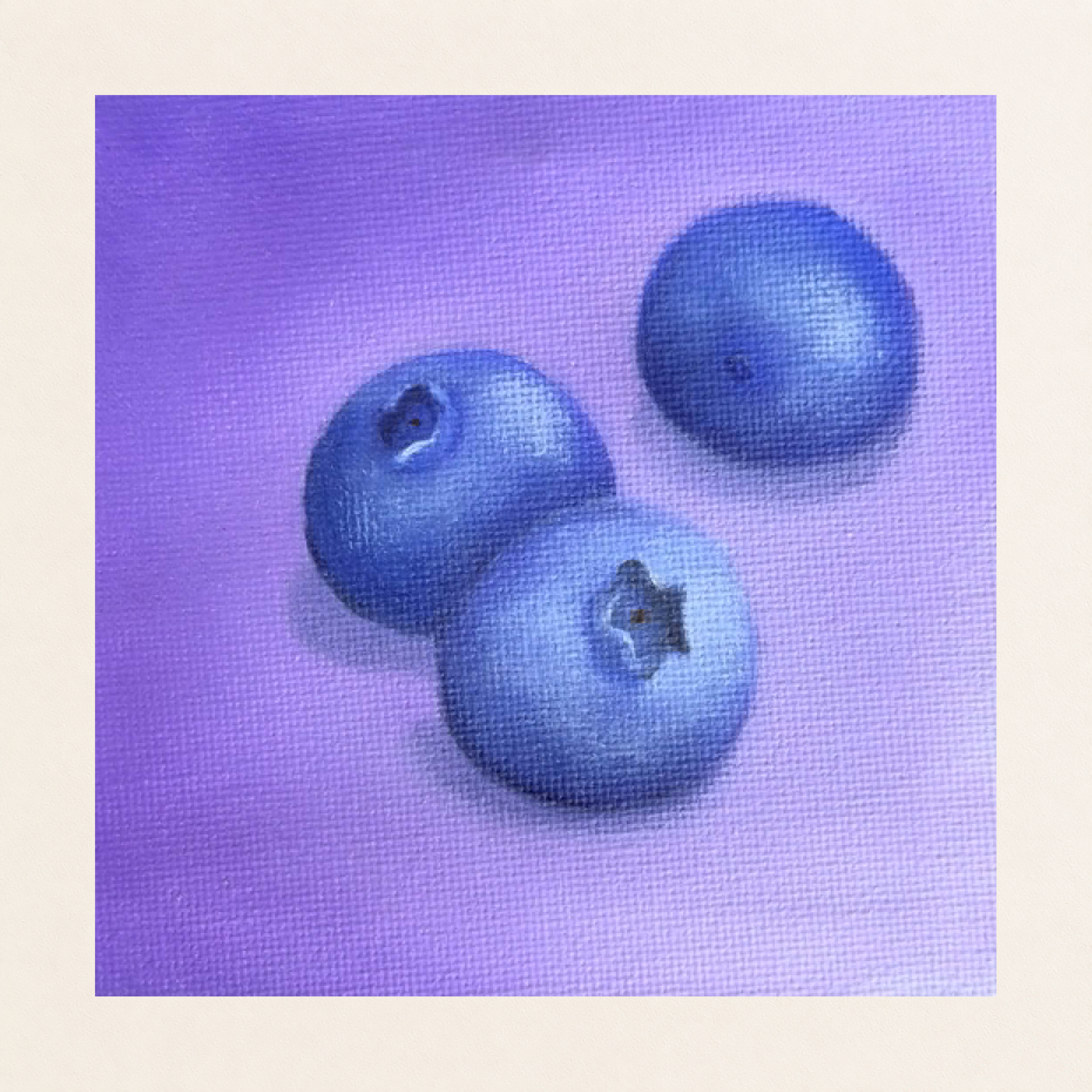 Blueberries on Purple | Still Life Painting