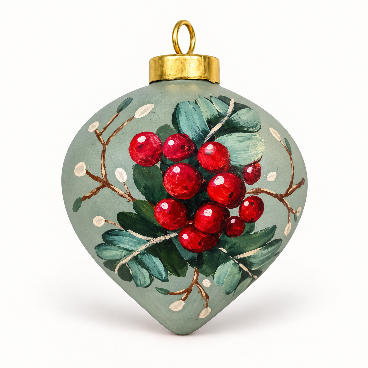 Sage holly teardrop ornament.png