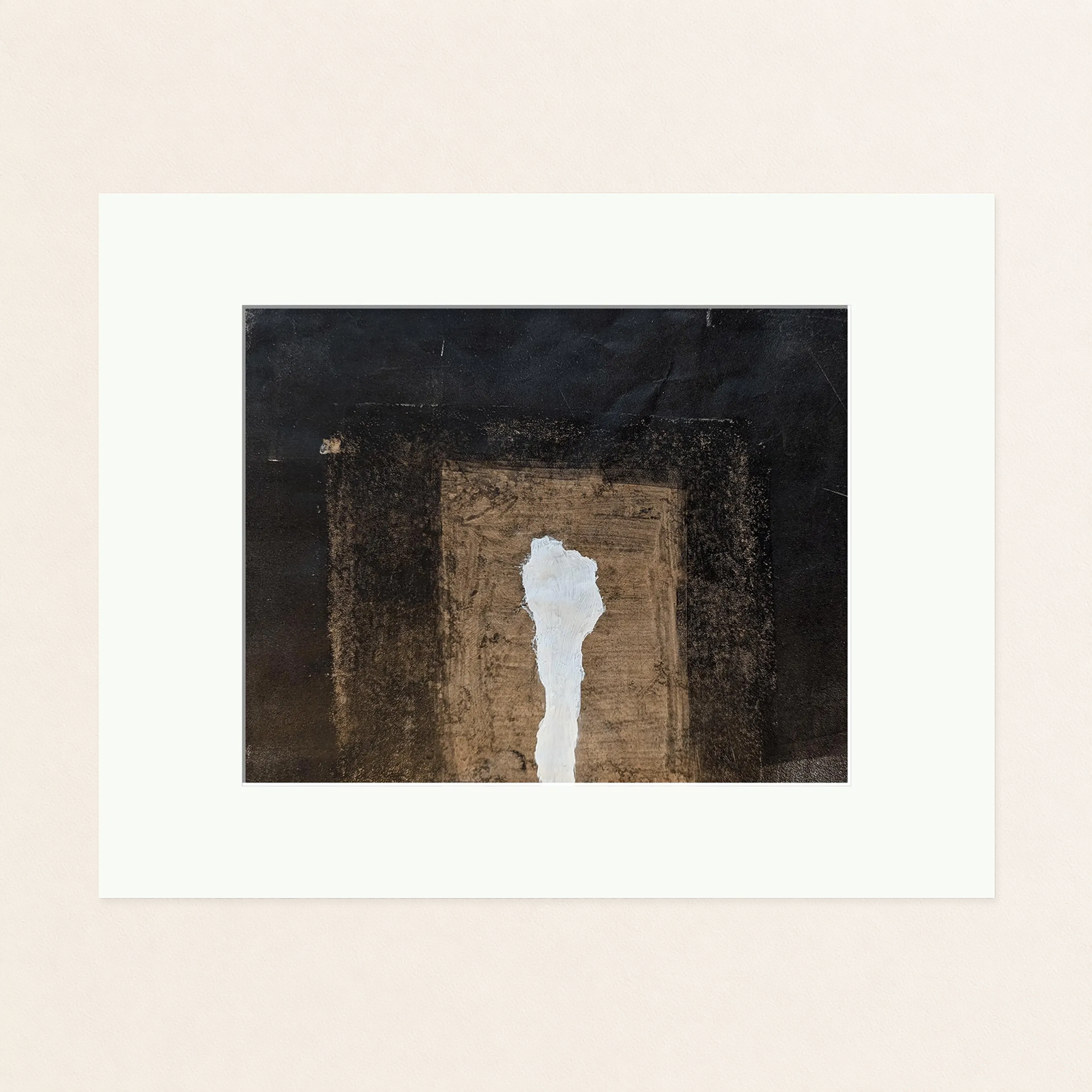 Trace No. 08 original acrylic on paper artwork by Dean Sauls, shown matted on a neutral background
