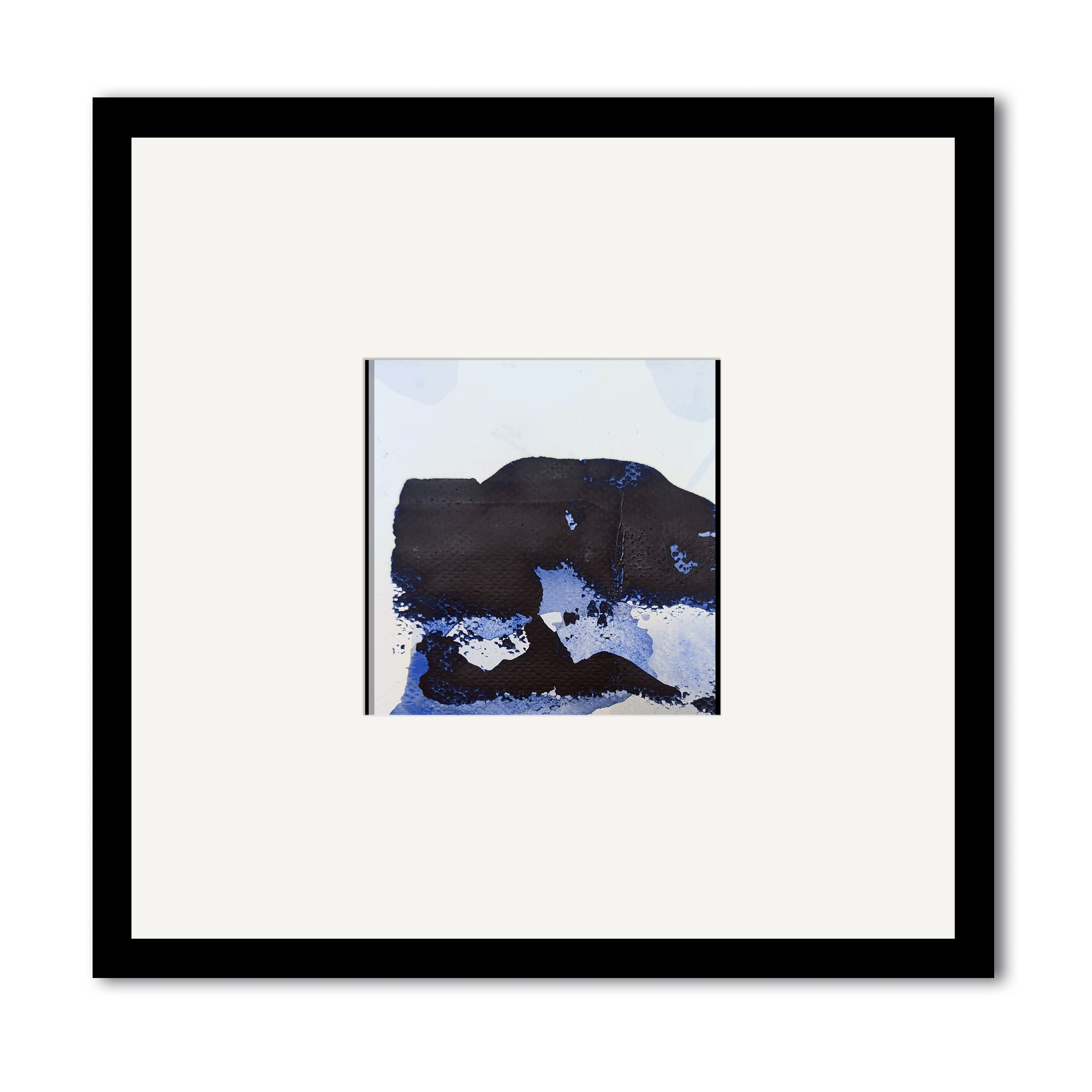 Small Abstract Painting Surface Ash Indigo No. 10