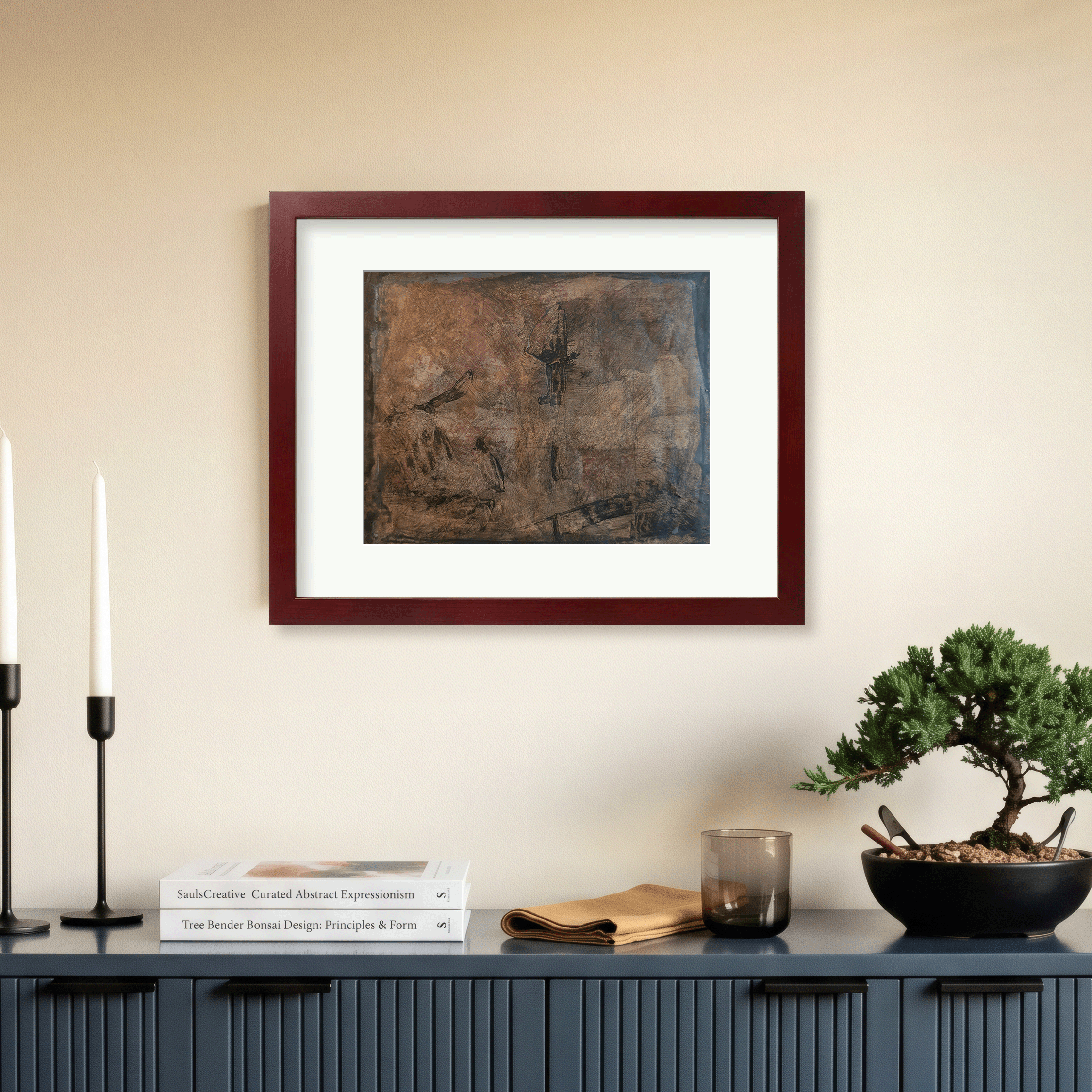 Trace No. 04 shown framed in a room mockup for scale and styling reference