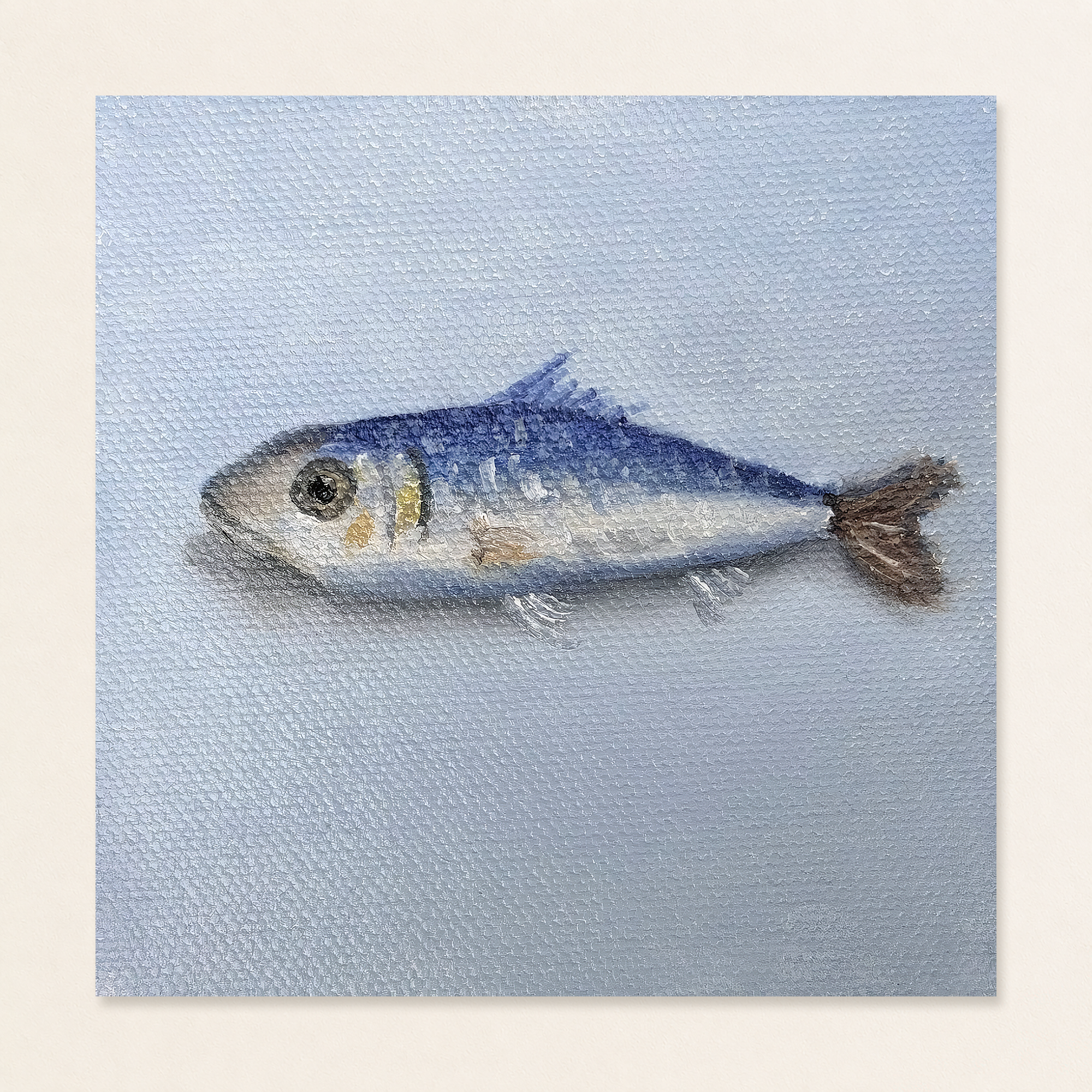 Blue Fish Mini Still Life Painting