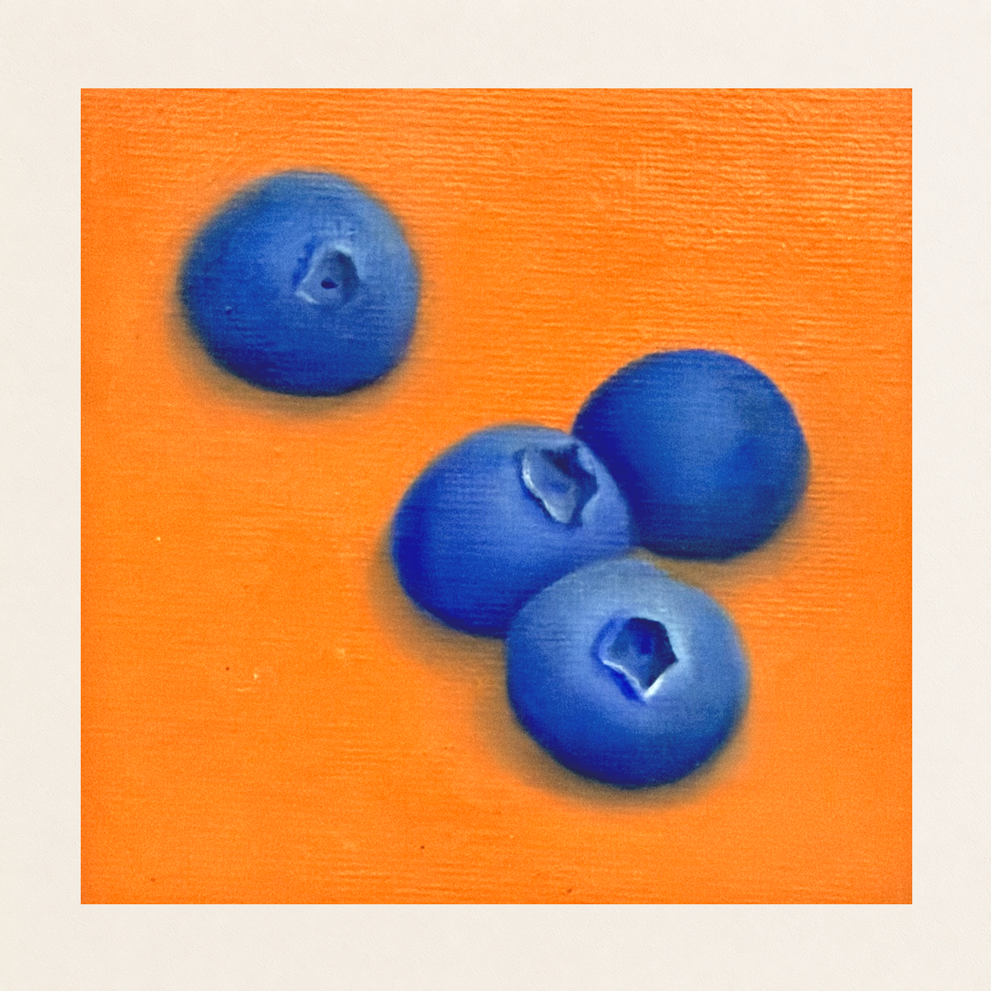 Blueberries on Orange | Still Life Painting