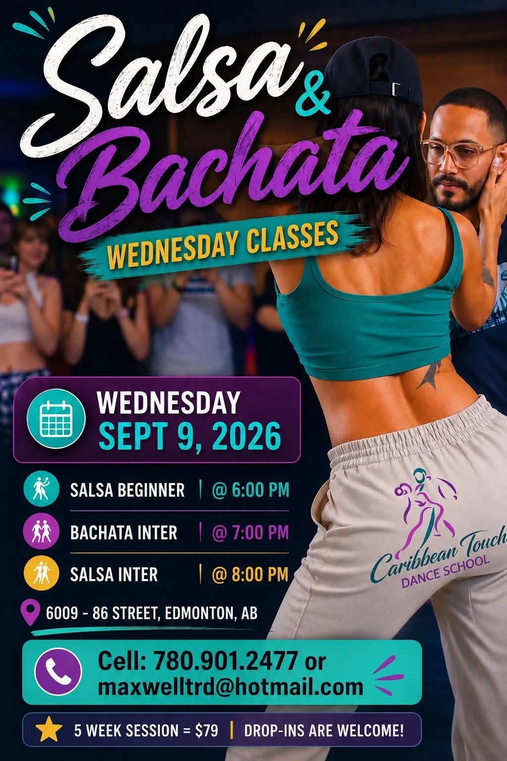 Ready to go out and dance and meet new people to dance with?
We are excited to welcome you and have you dance with us , our job is to get you in the dance floor! #yegdancers #edmonton #etown #salsa #yegdance #edmontonliving #bachatayeg contact 780-90