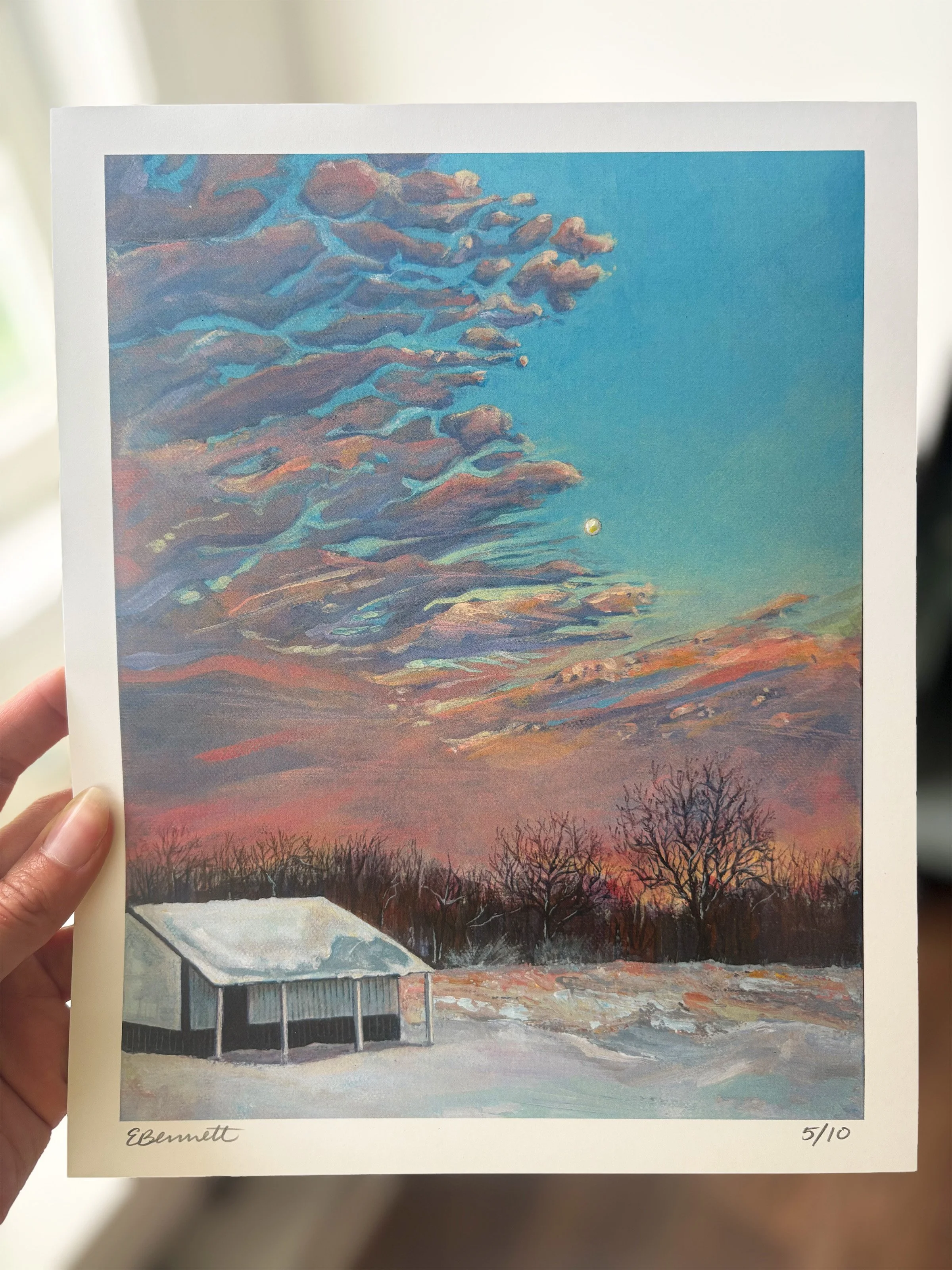 Wintery Barn Limited Edition Print