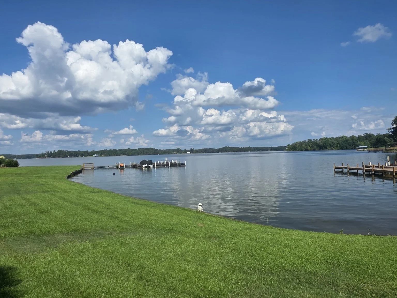 Wide waterfront view of Lake Greenwood from the Pier 96 community