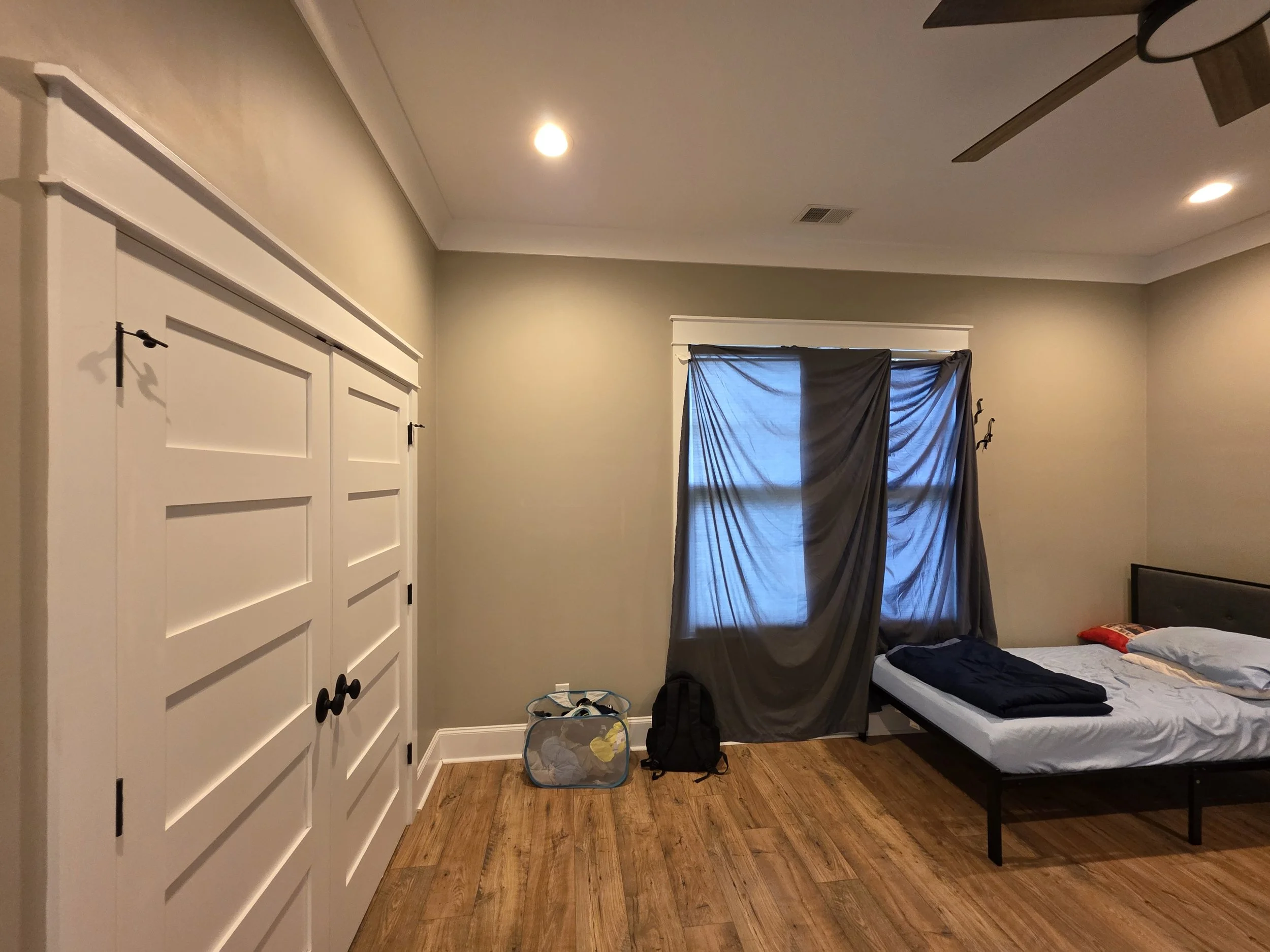 Spacious primary bedroom in Greenwood SC rental home.