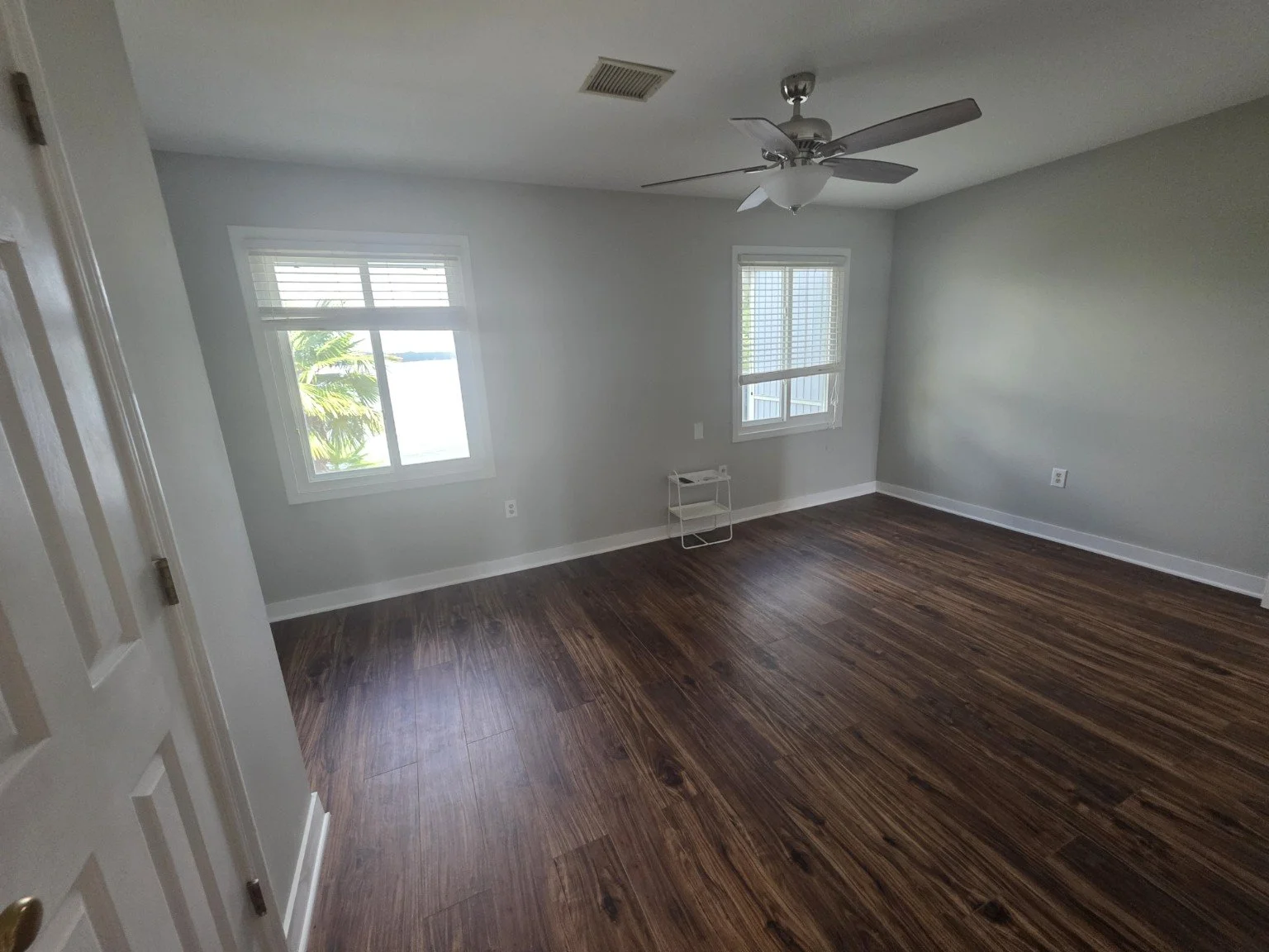 Spacious bedroom with lake views and luxury flooring in the Pier 96 townhome